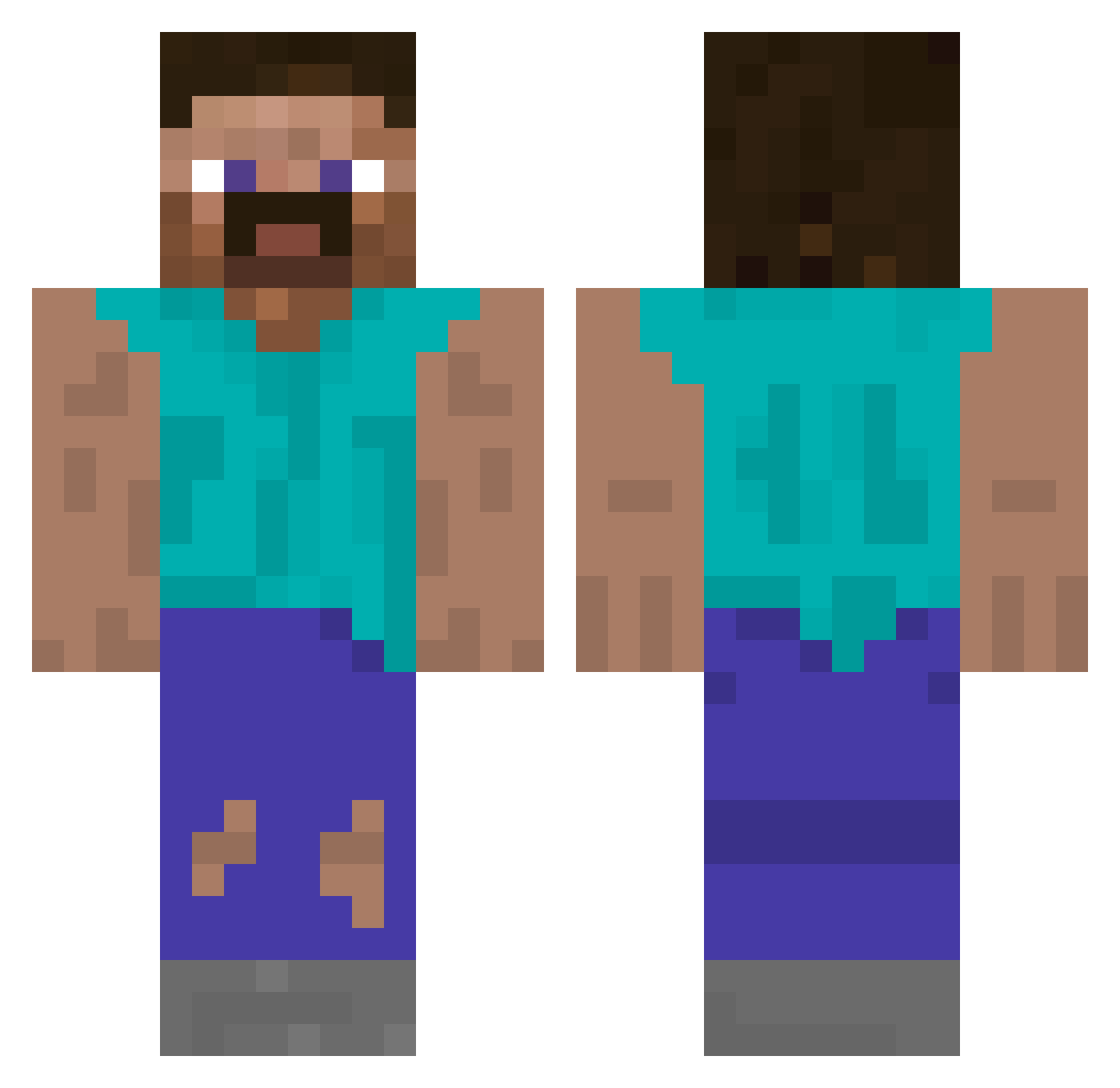 yungbixa Minecraft skin, front and back view