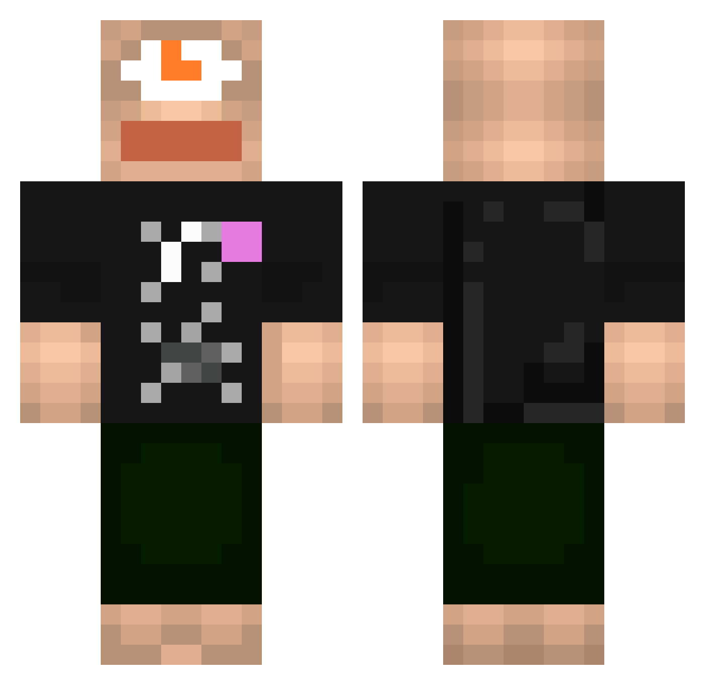 ressetoMC Minecraft skin, front and back view