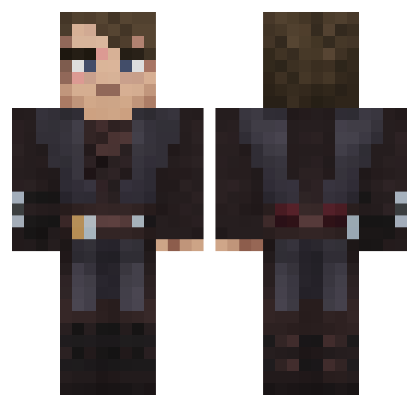 NixNaxMC Minecraft skin, front and back view