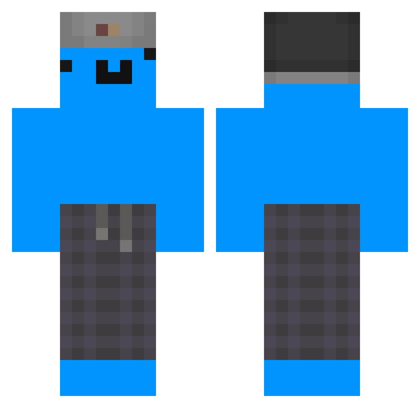 xKyngz Minecraft skin, front and back view