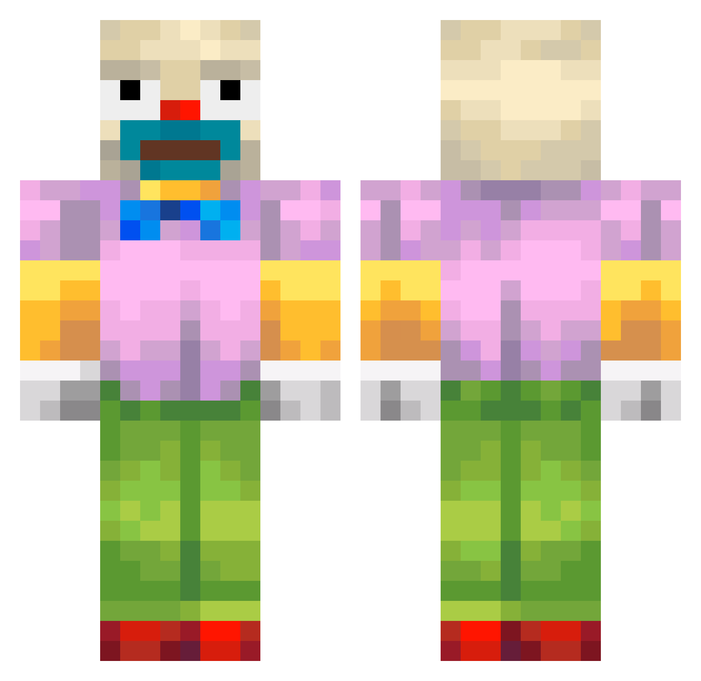 YoungFurio Minecraft skin, front and back view