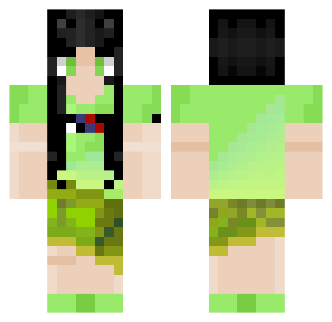 sakifak Minecraft skin, front and back view