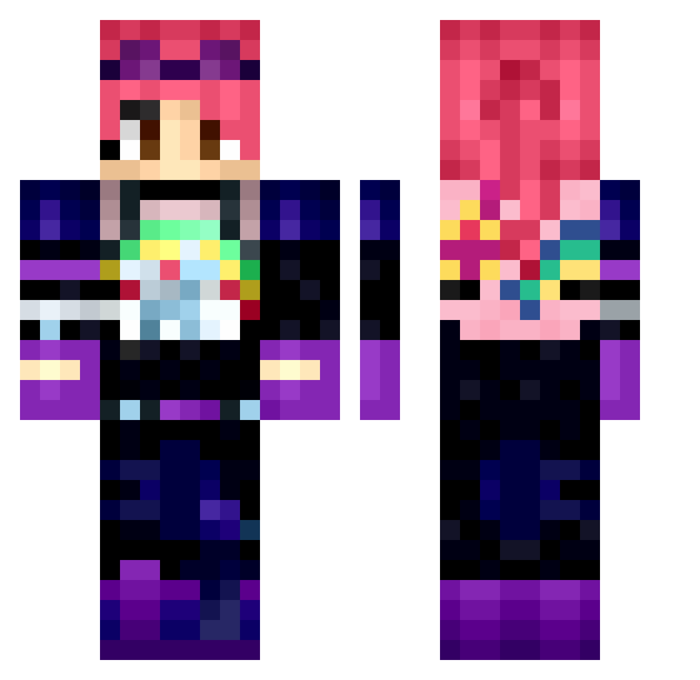 SamulxBlessd Minecraft skin, front and back view