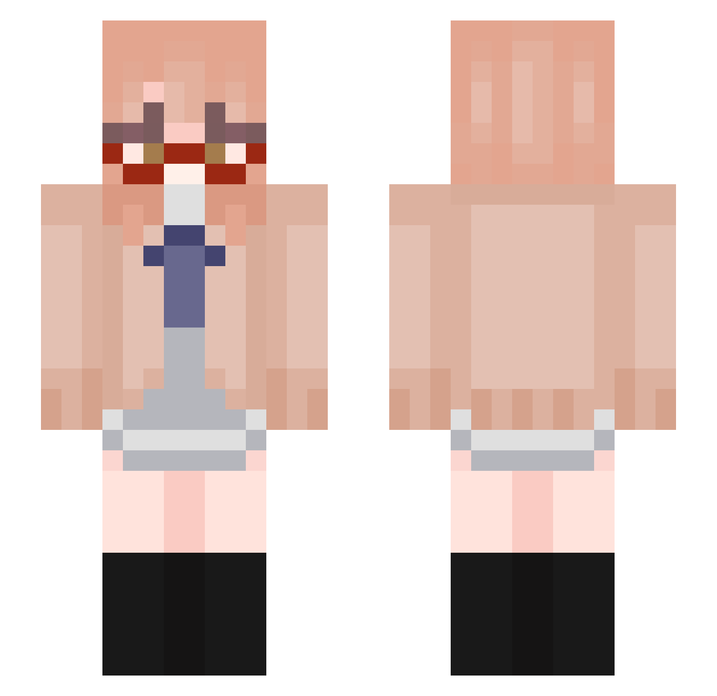 0tdu Minecraft skin, front and back view