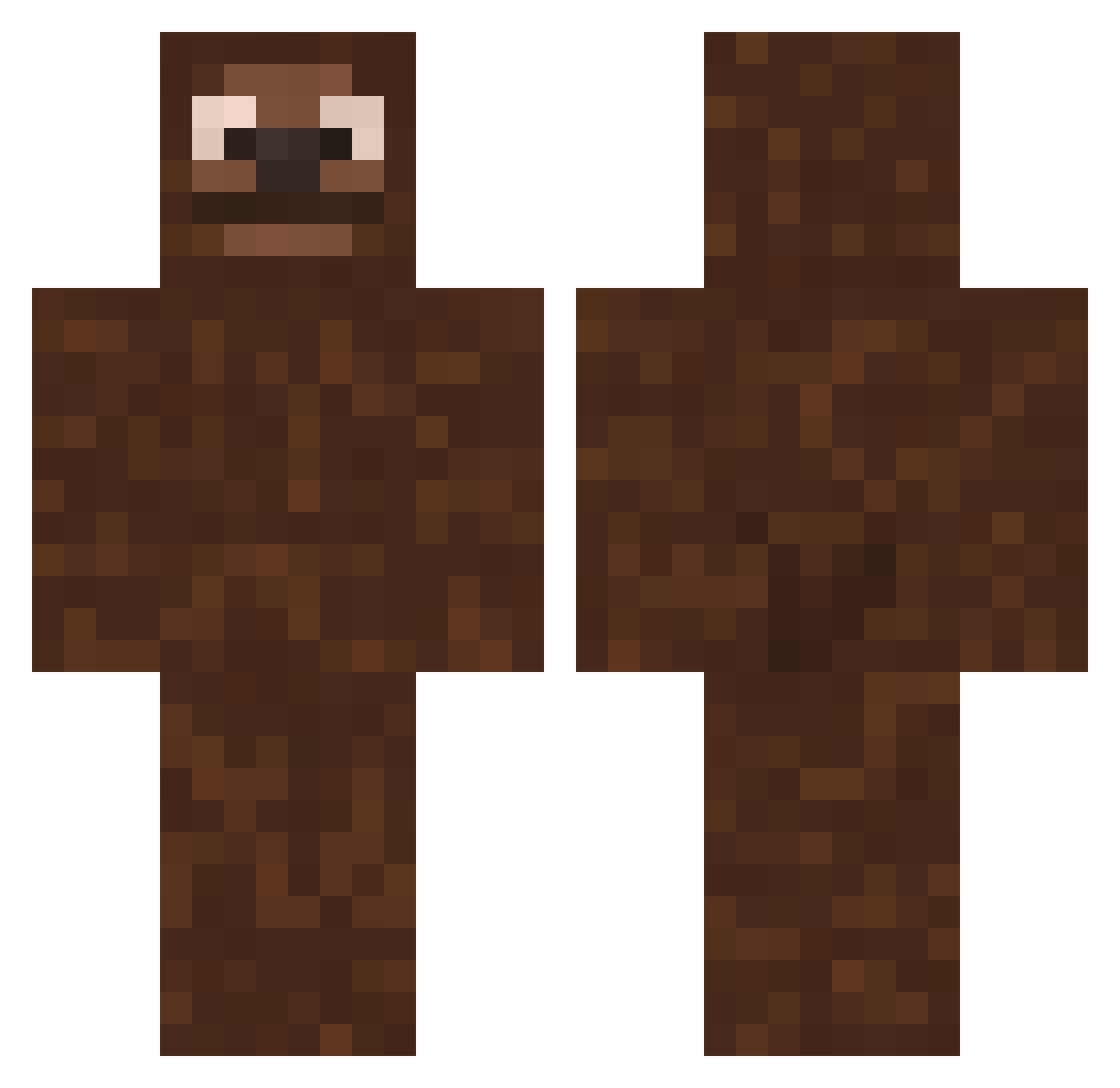 TheMuppetMovie Minecraft skin, front and back view