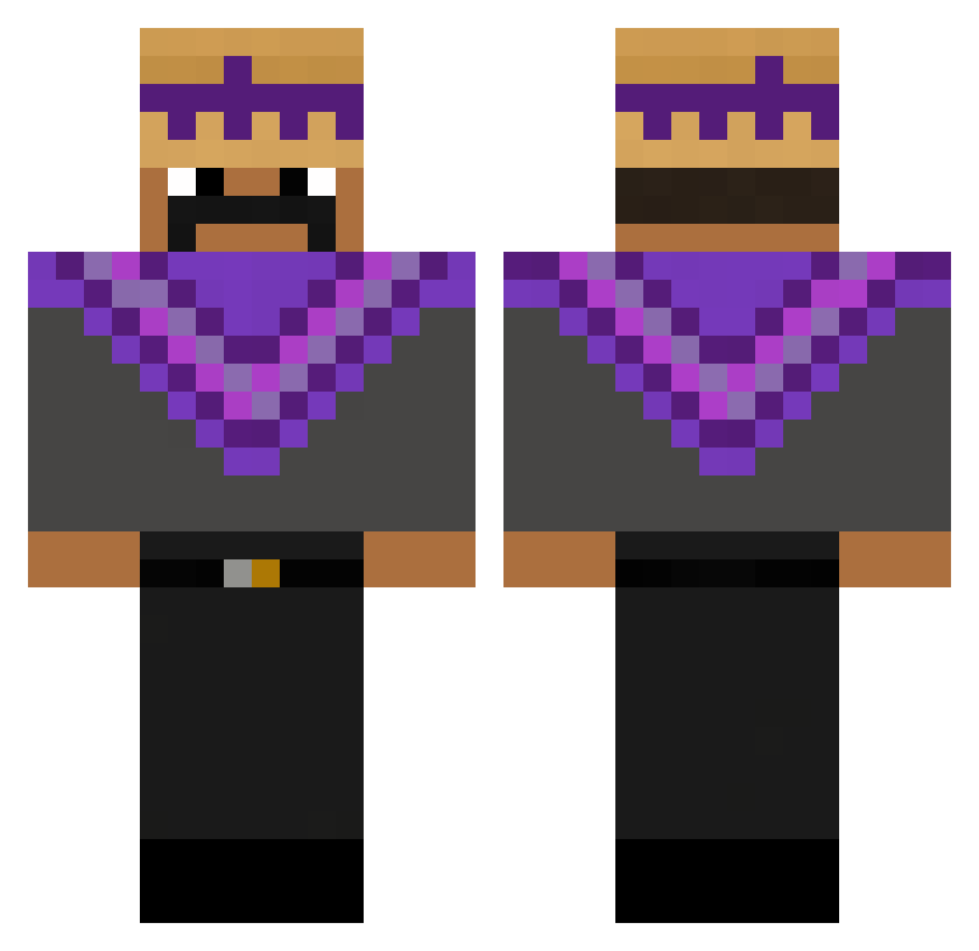 Mihuelo_v2 Minecraft skin, front and back view