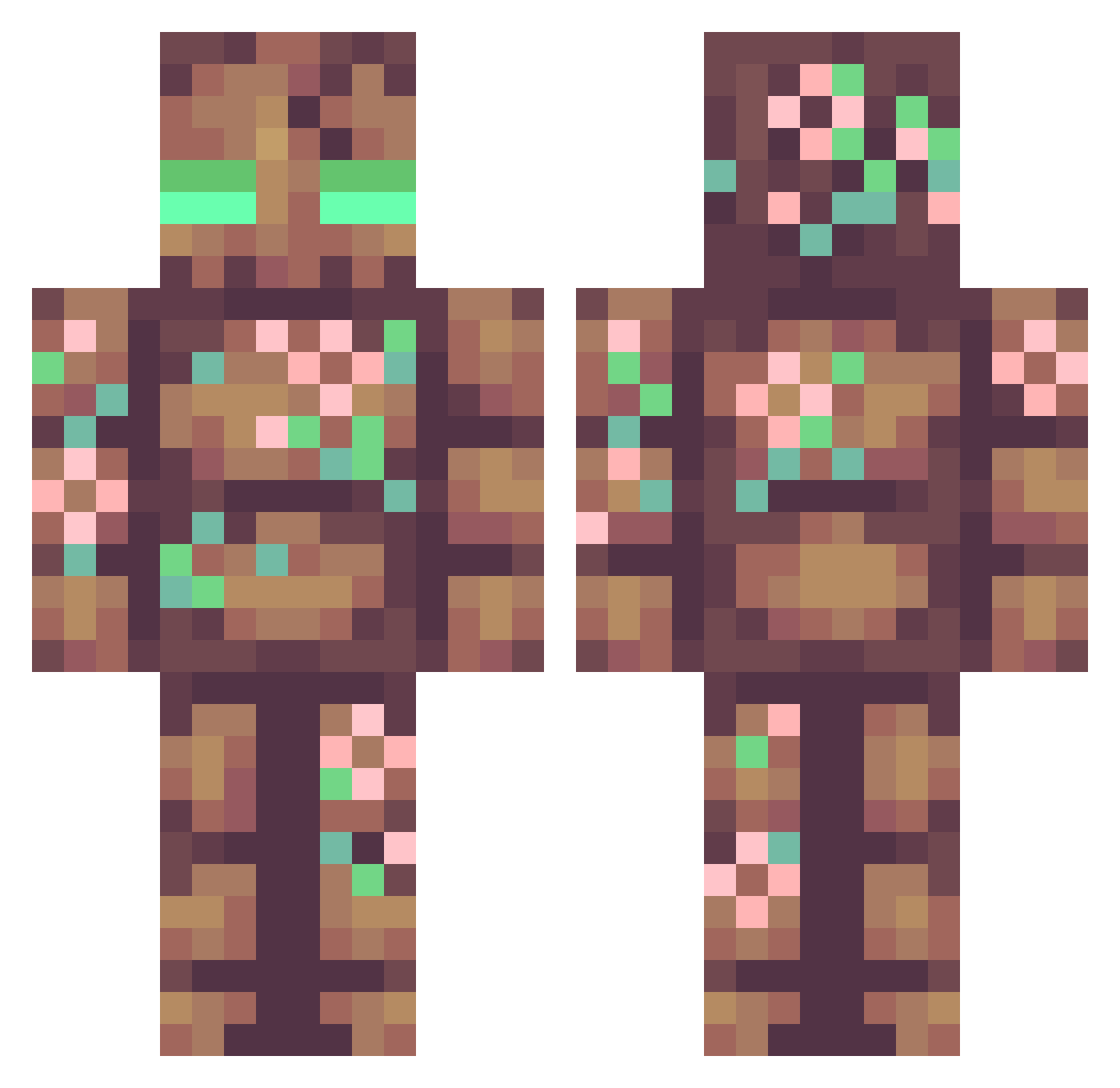 auroraPalace Minecraft skin, front and back view