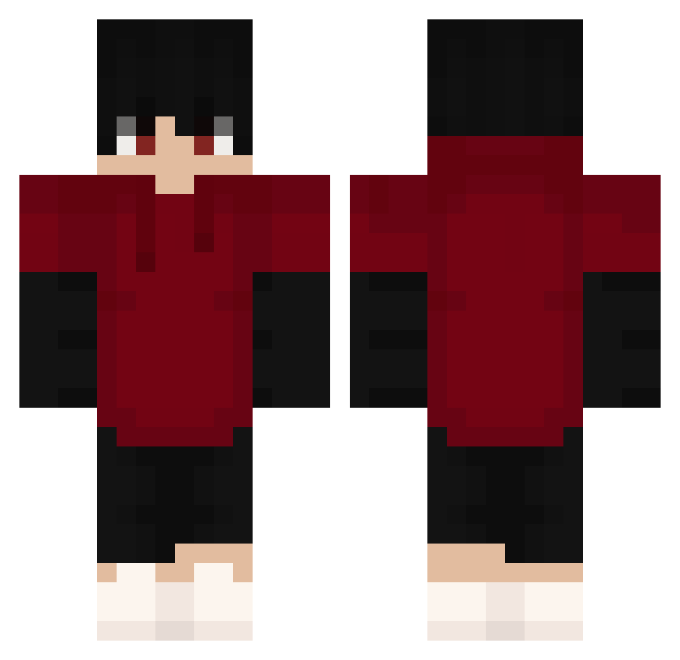 Sebaxe_ Minecraft skin, front and back view