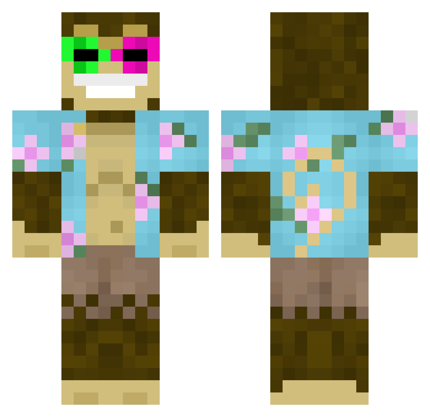 DJsander Minecraft skin, front and back view