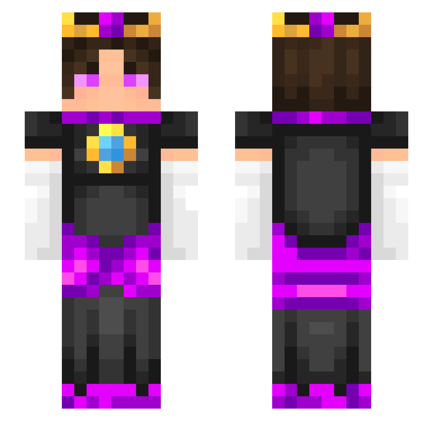MoosAchternaam Minecraft skin, front and back view