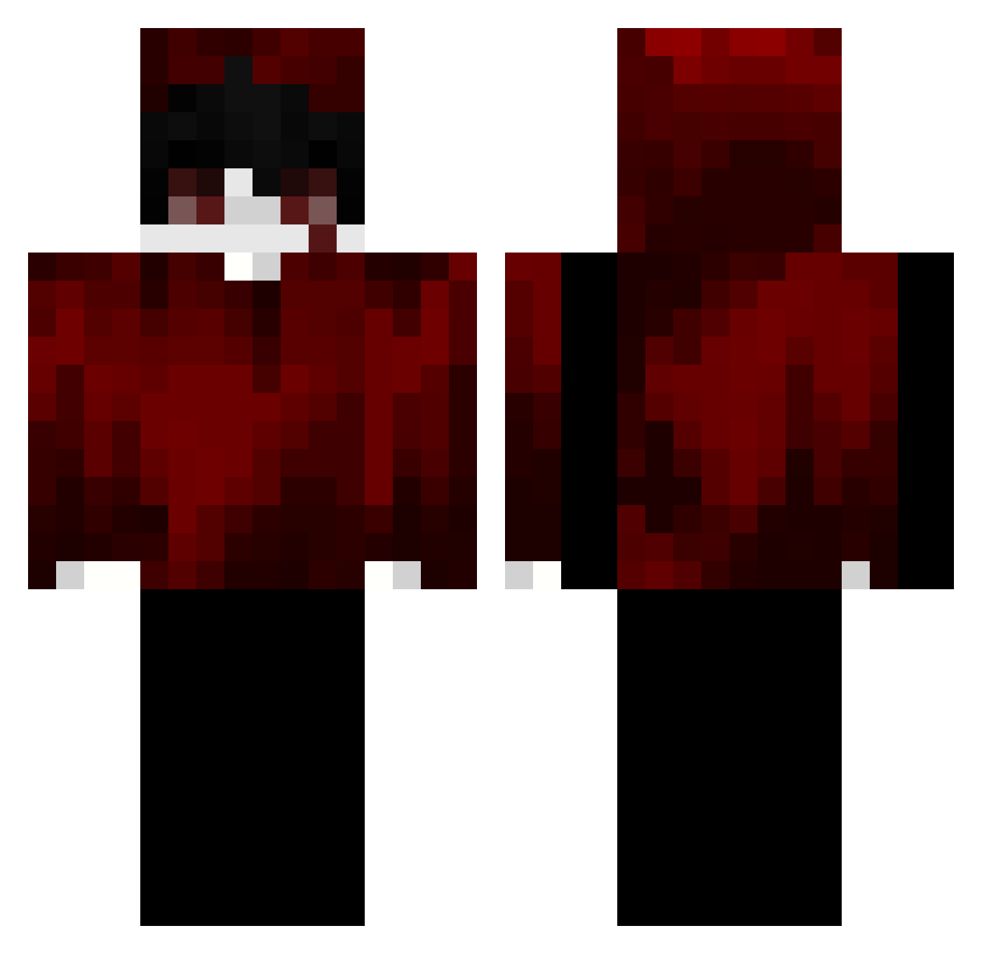 xRektify2 Minecraft skin, front and back view