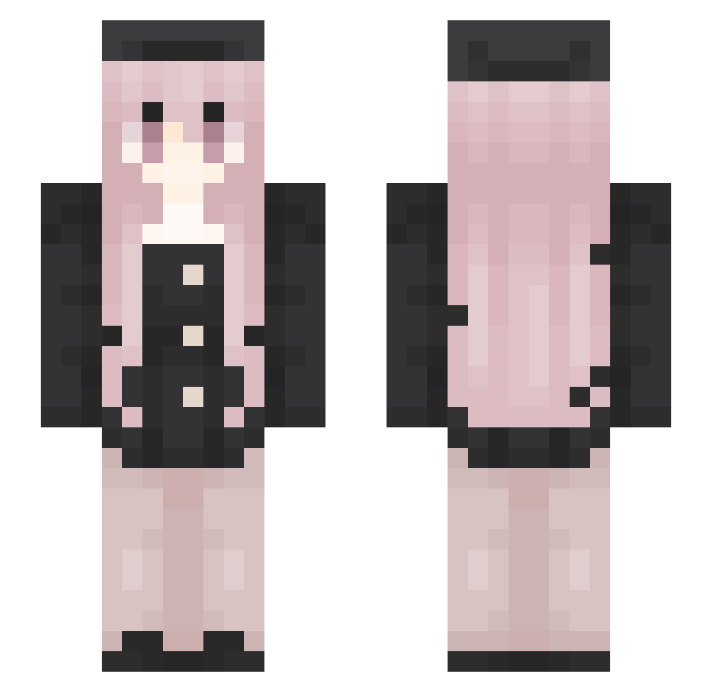 xeoluv Minecraft skin, front and back view