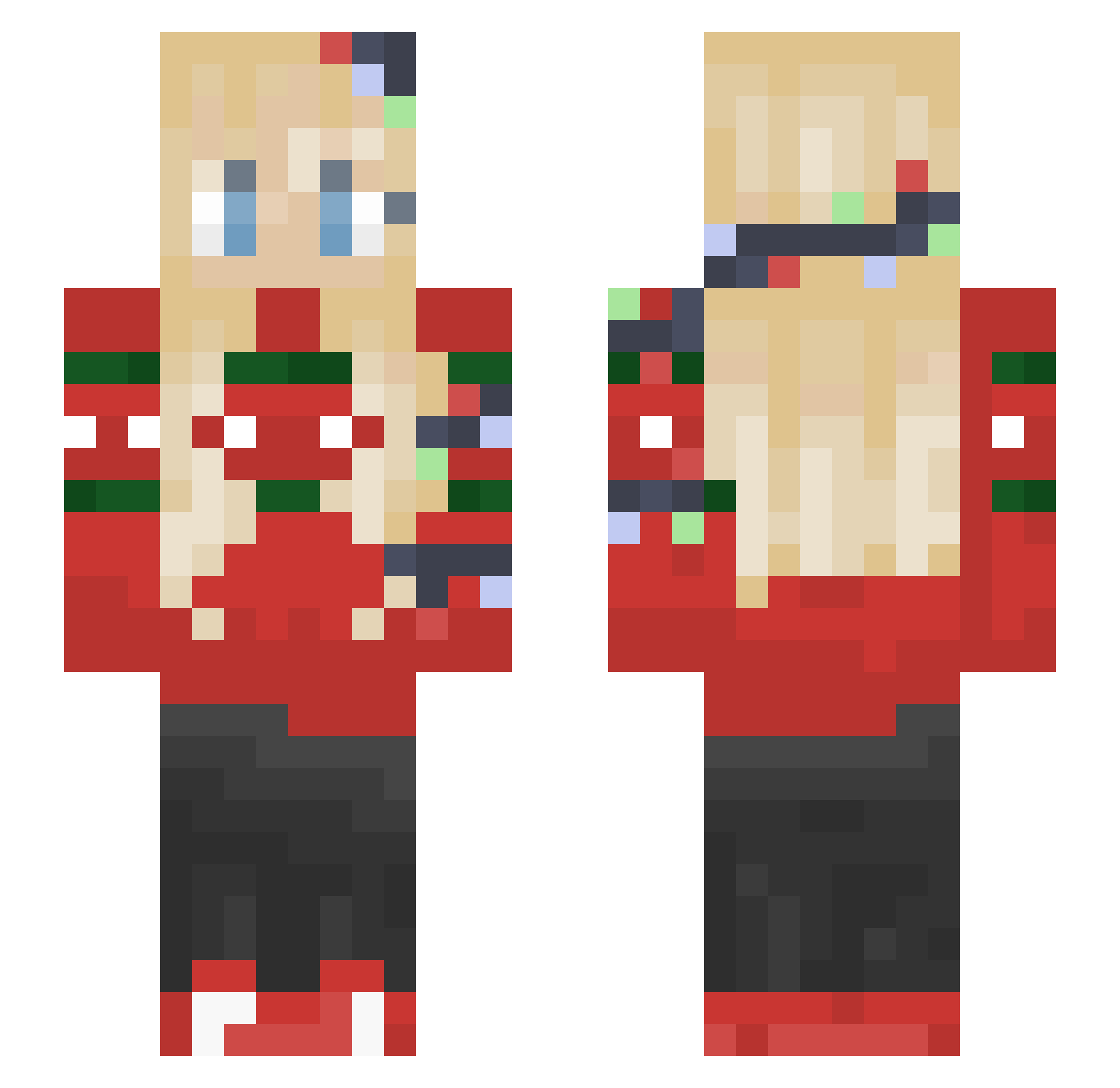 wow147 Minecraft skin, front and back view