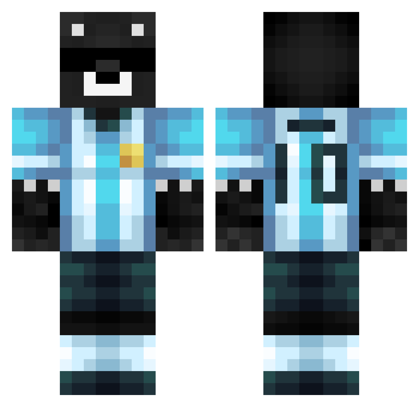 CrisCraftMC Minecraft skin, front and back view