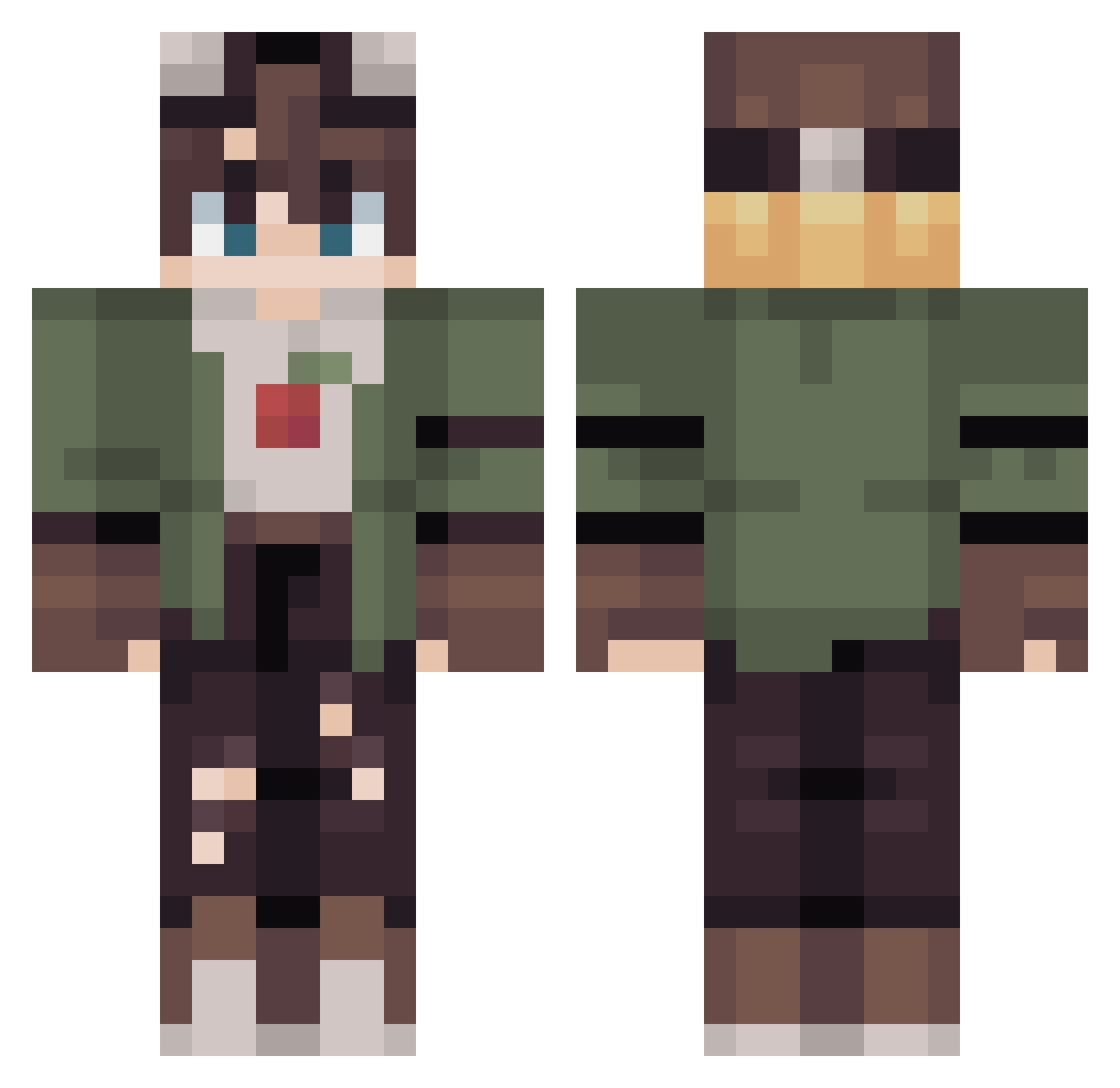 ZeroVC Minecraft skin, front and back view