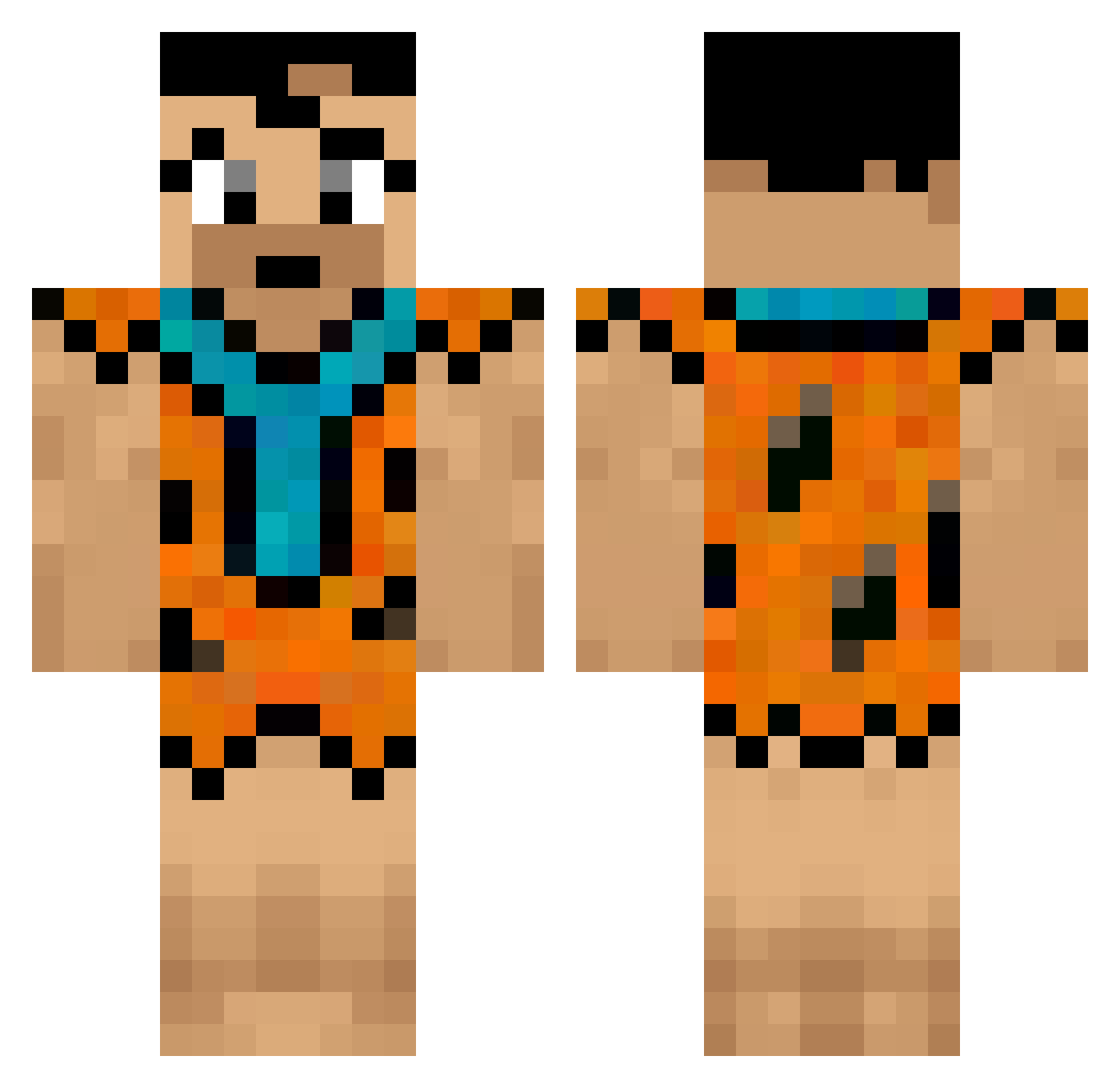 MOIO Minecraft skin, front and back view