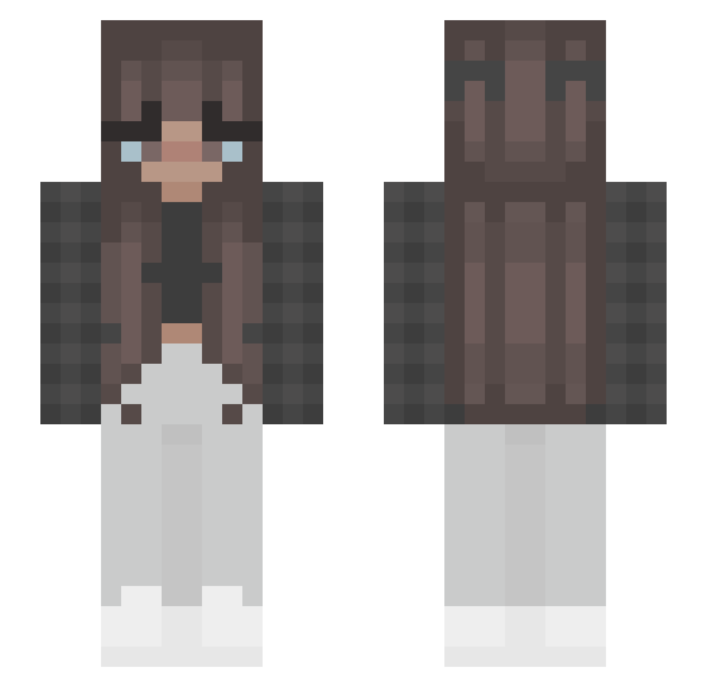 Lasagnerol Minecraft skin, front and back view