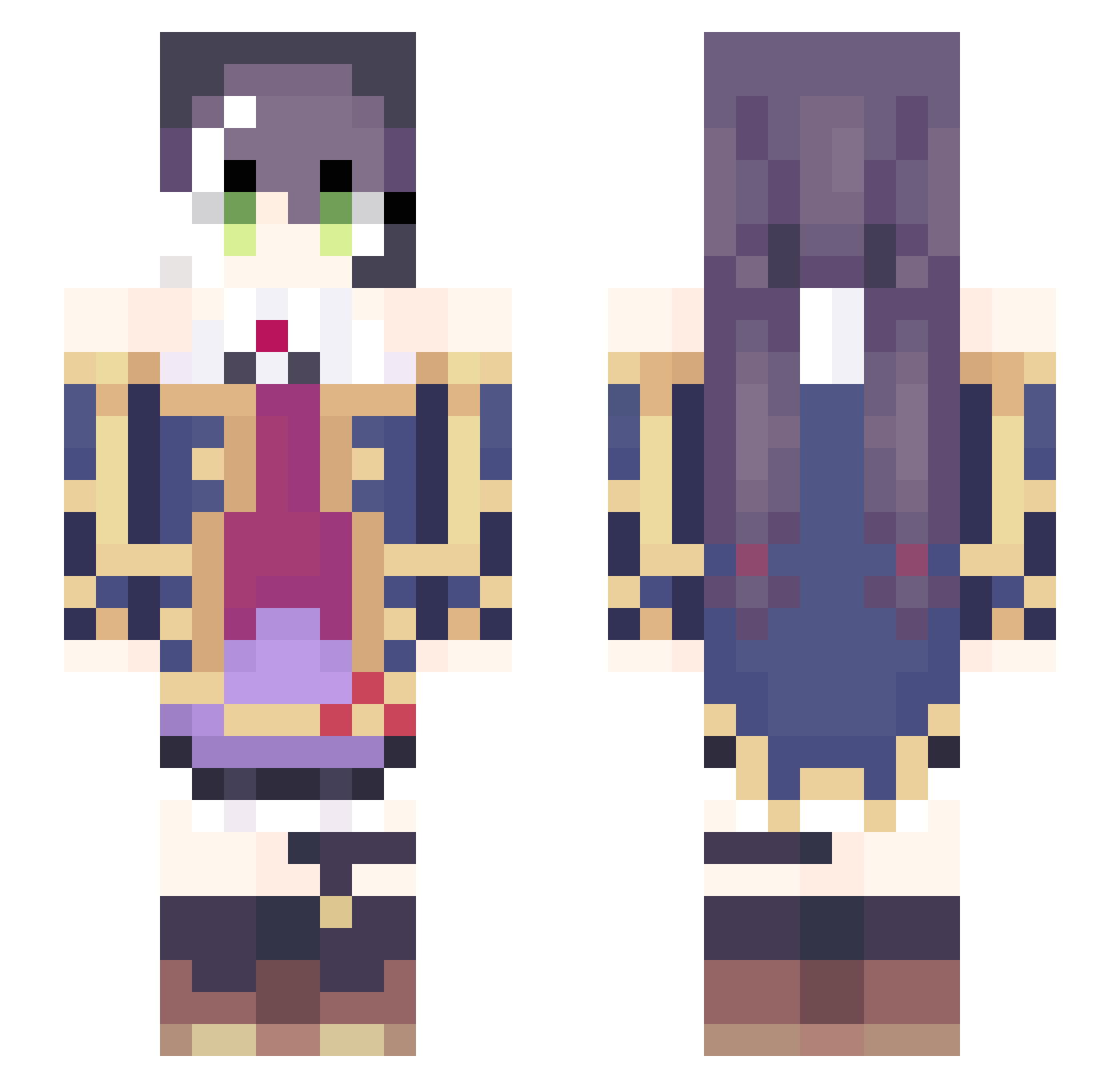 MOJAMOJA_tintin Minecraft skin, front and back view