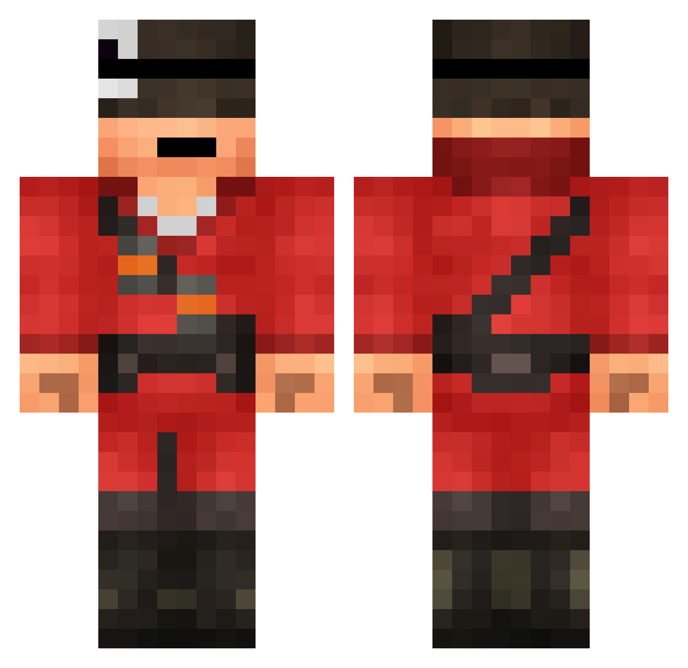 Terwist Minecraft skin, front and back view