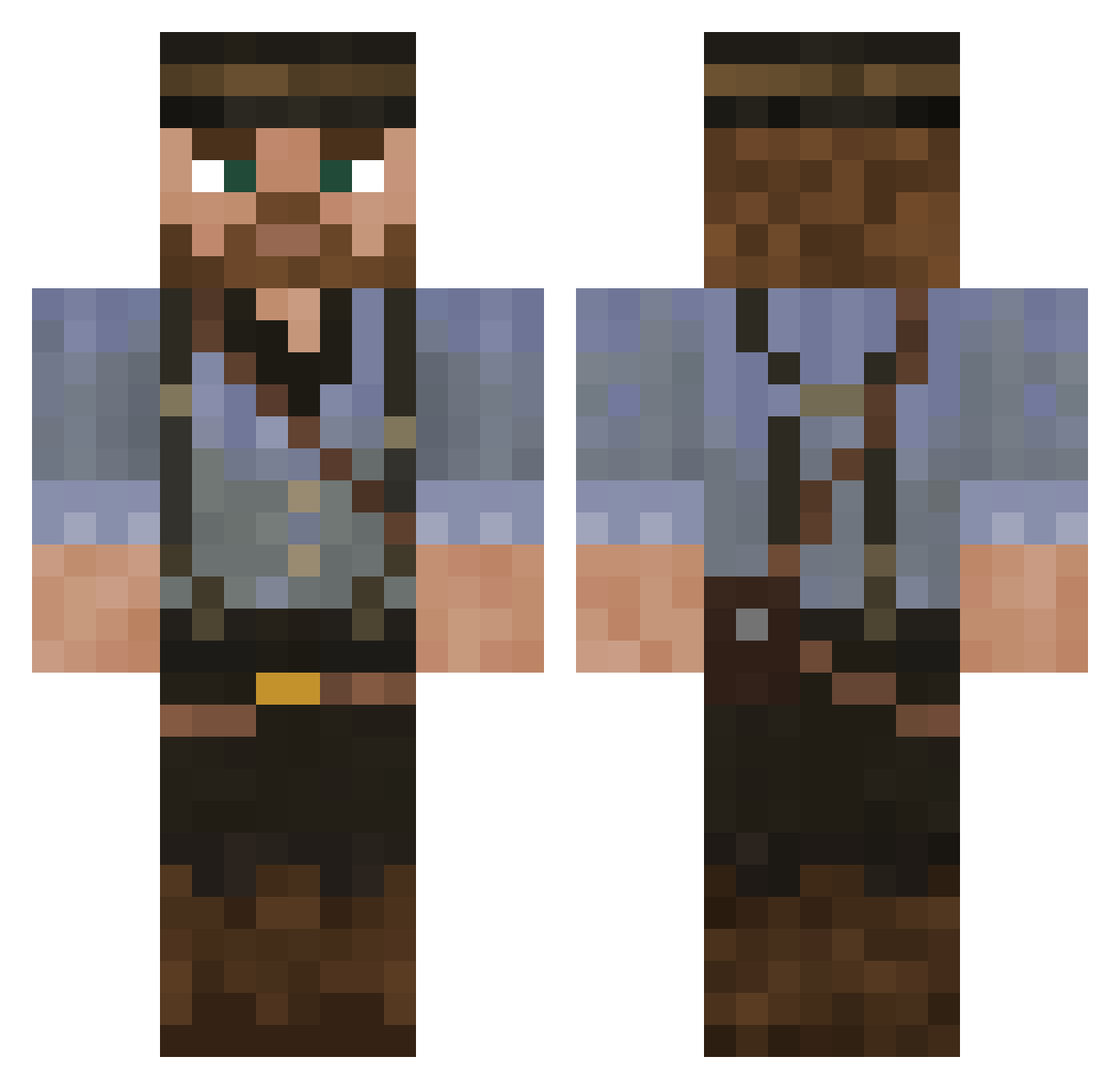 Zeemuis Minecraft skin, front and back view