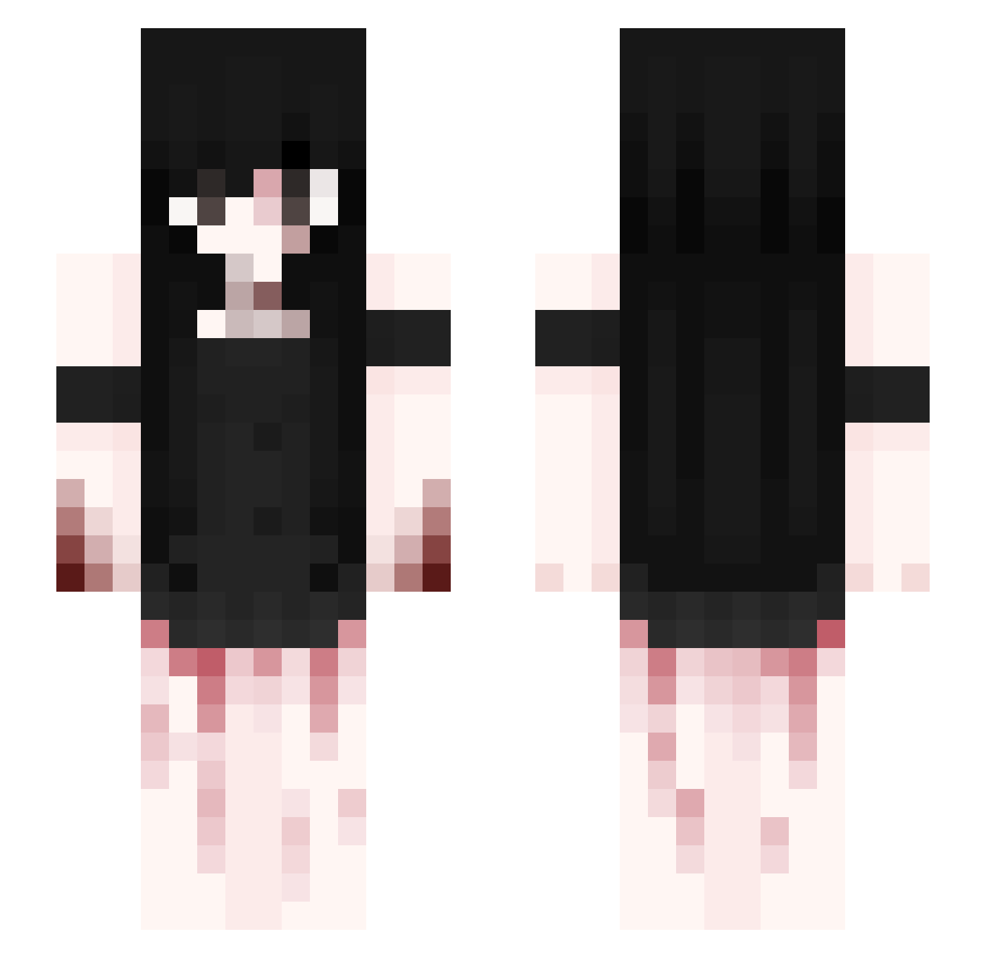 Chokersx_x Minecraft skin, front and back view