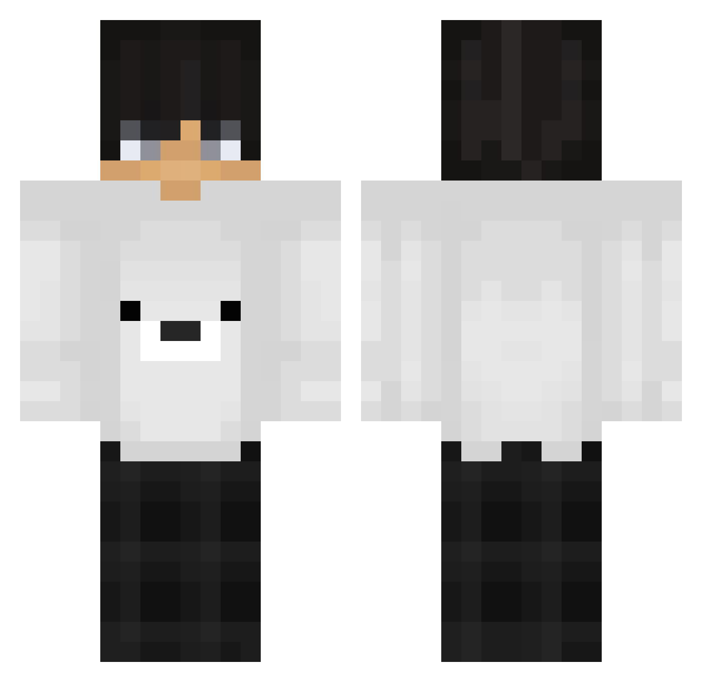 Woxloo Minecraft skin, front and back view