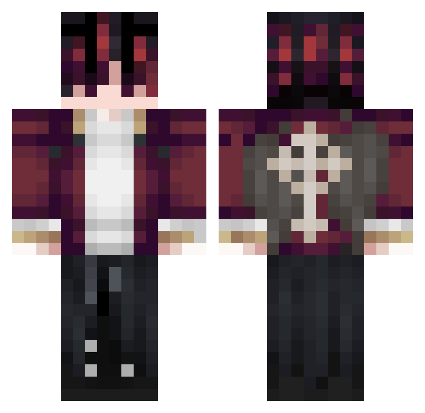 DrewIndeed_ Minecraft skin, front and back view