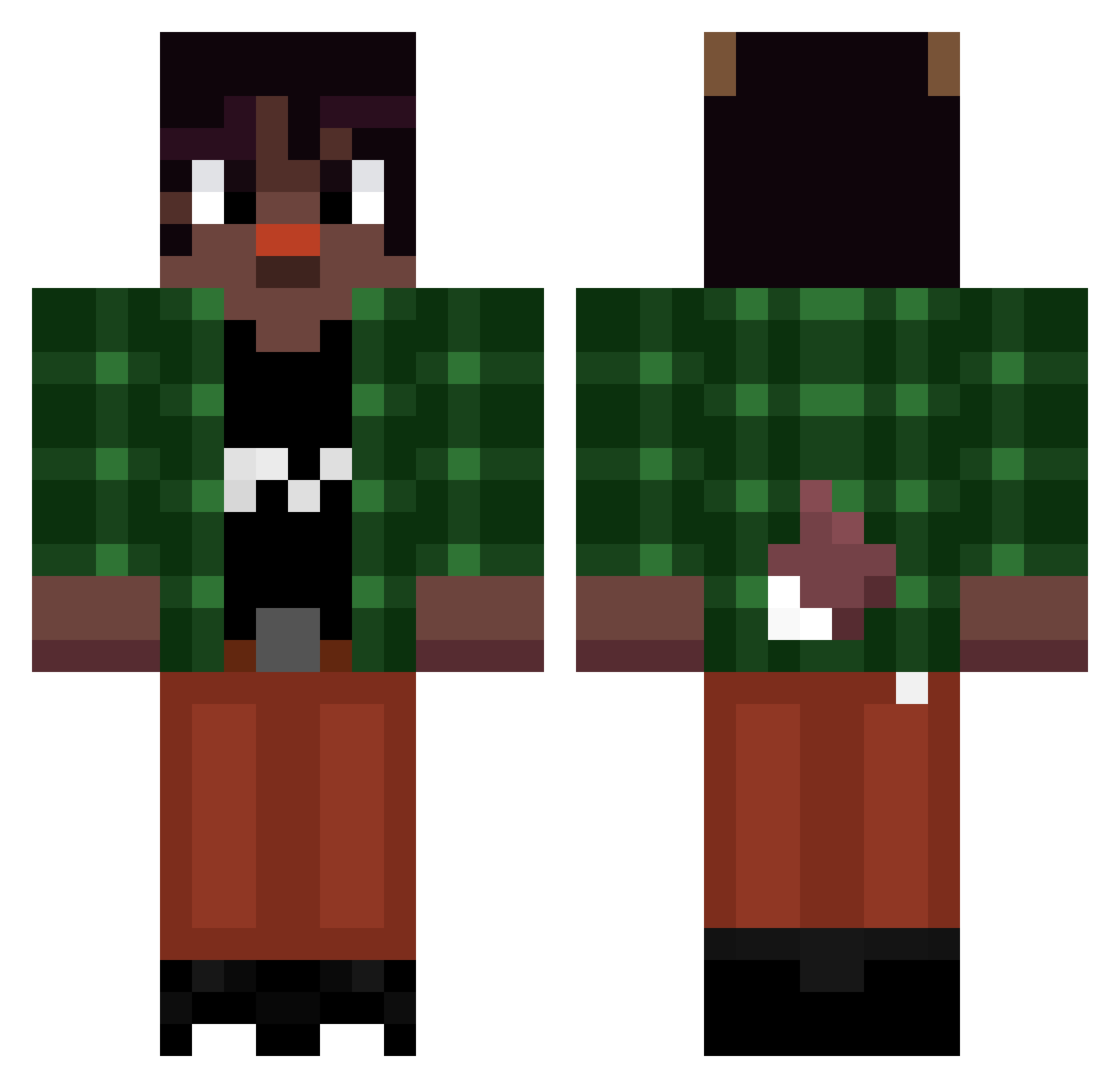 Morganthegreat Minecraft skin, front and back view