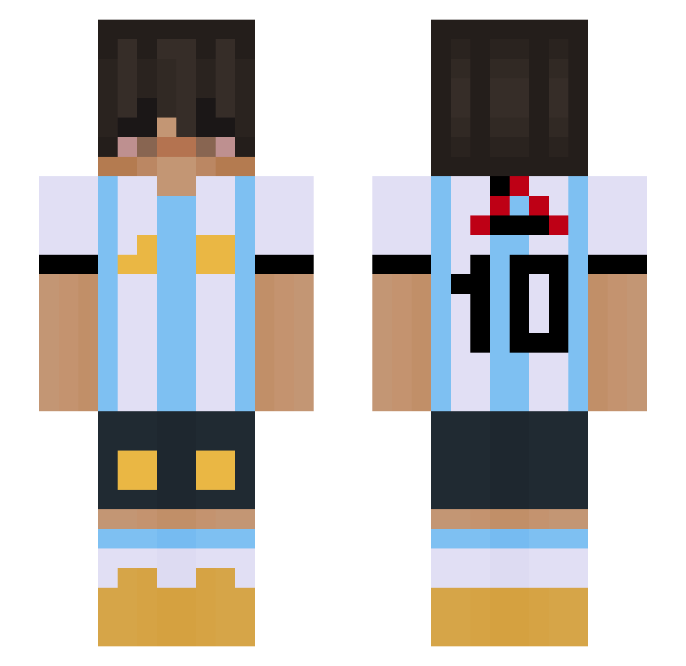 RichiBeast Minecraft skin, front and back view