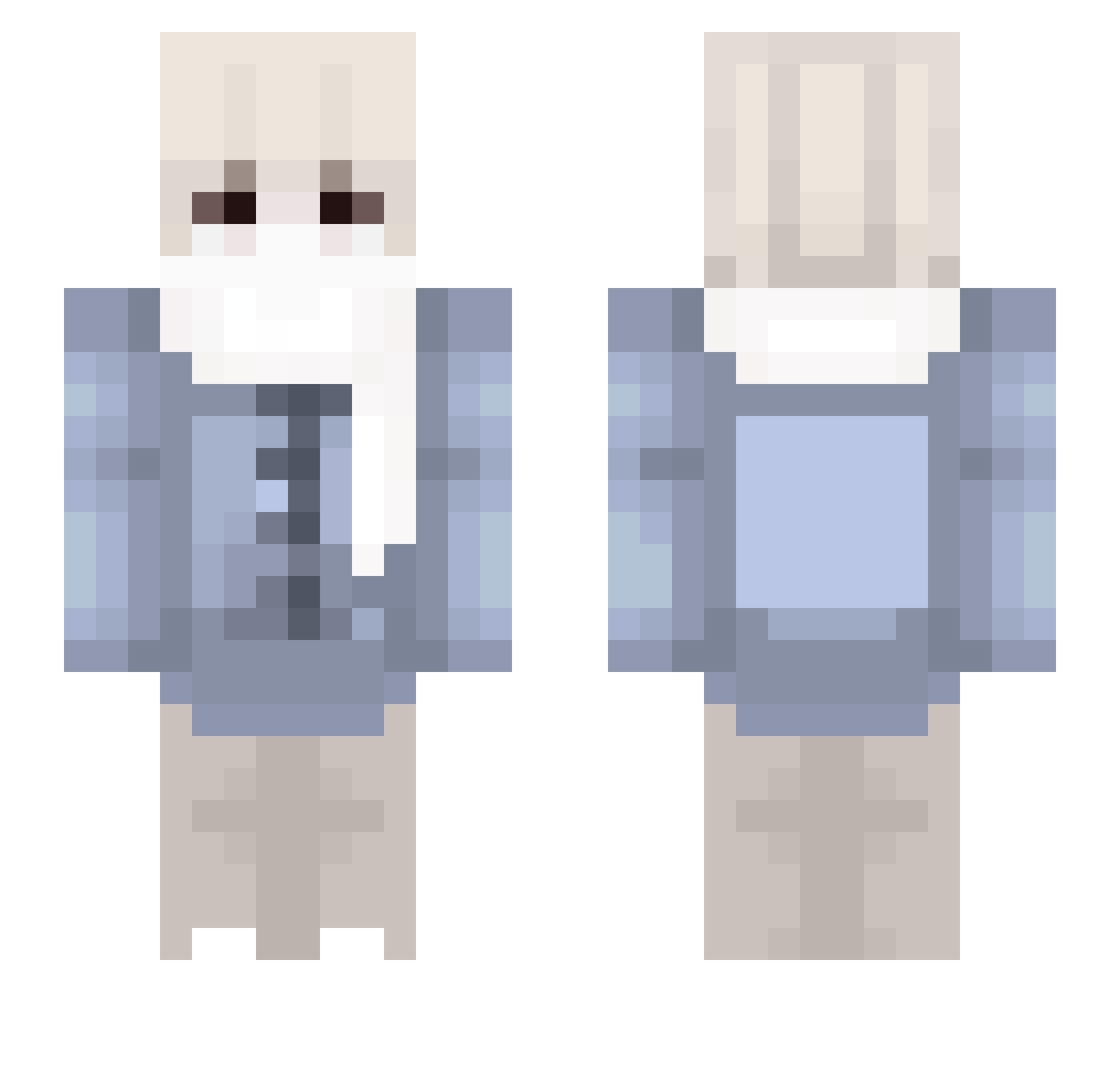 sanghwiugly Minecraft skin, front and back view