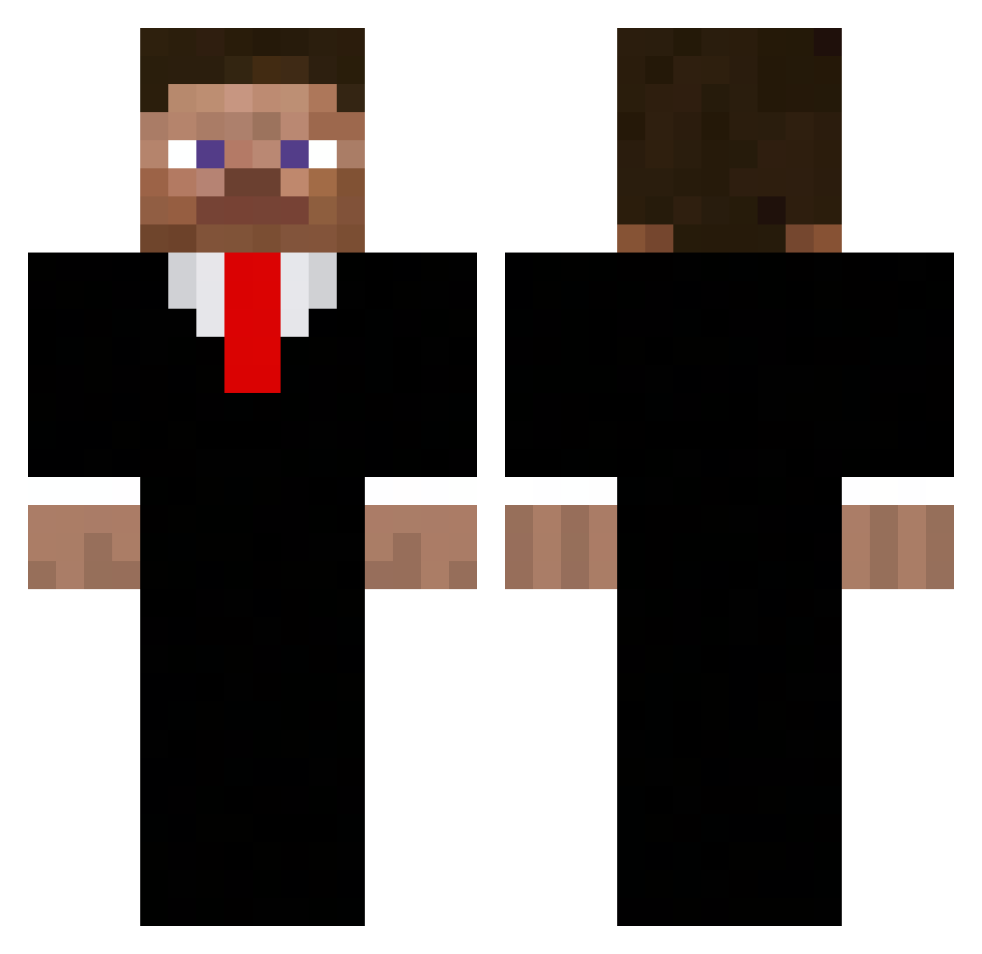 Wixi22 Minecraft skin, front and back view