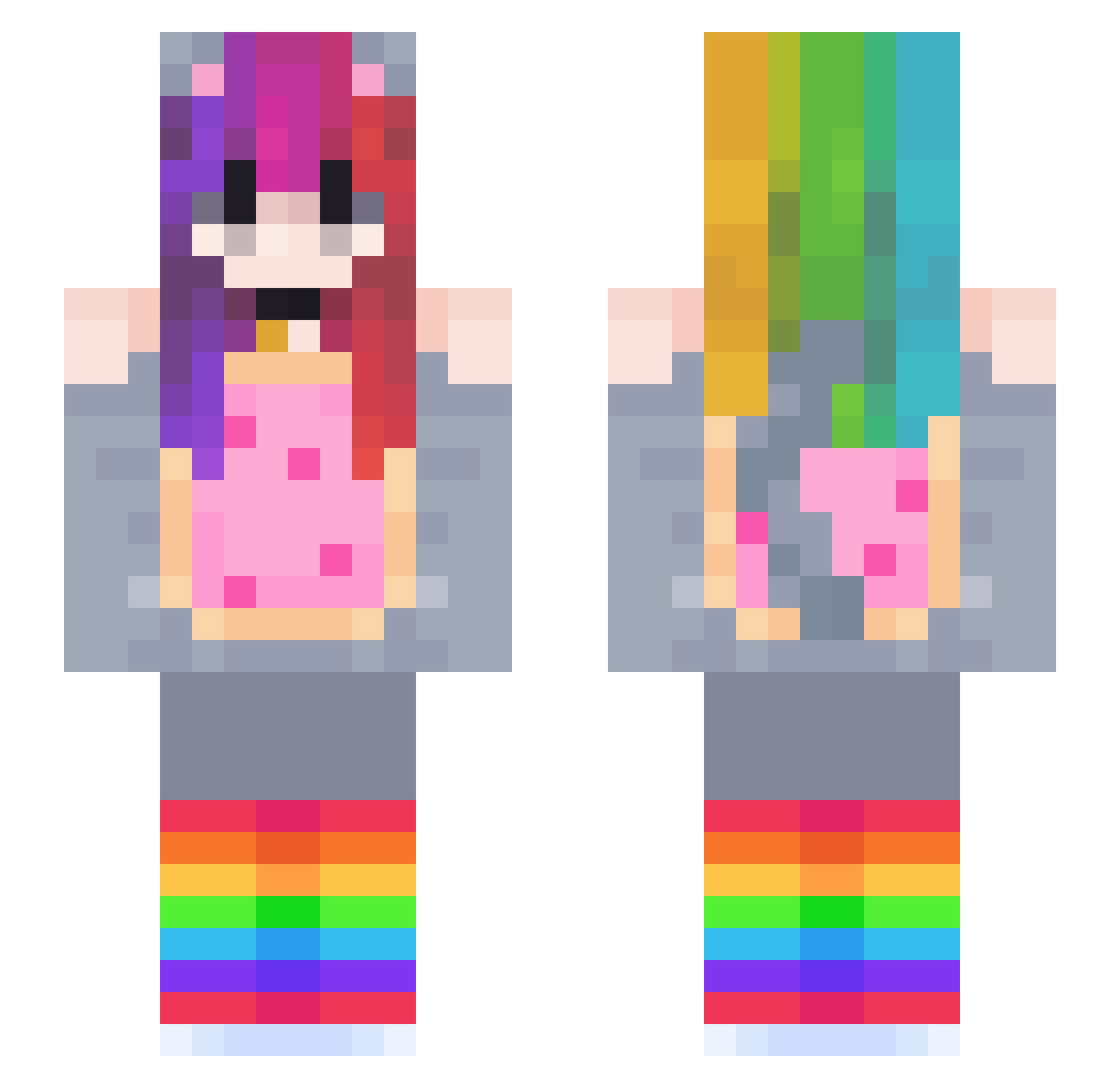 BurnttToastter Minecraft skin, front and back view