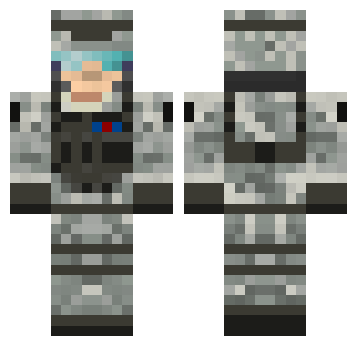 Fletch95 Minecraft skin, front and back view