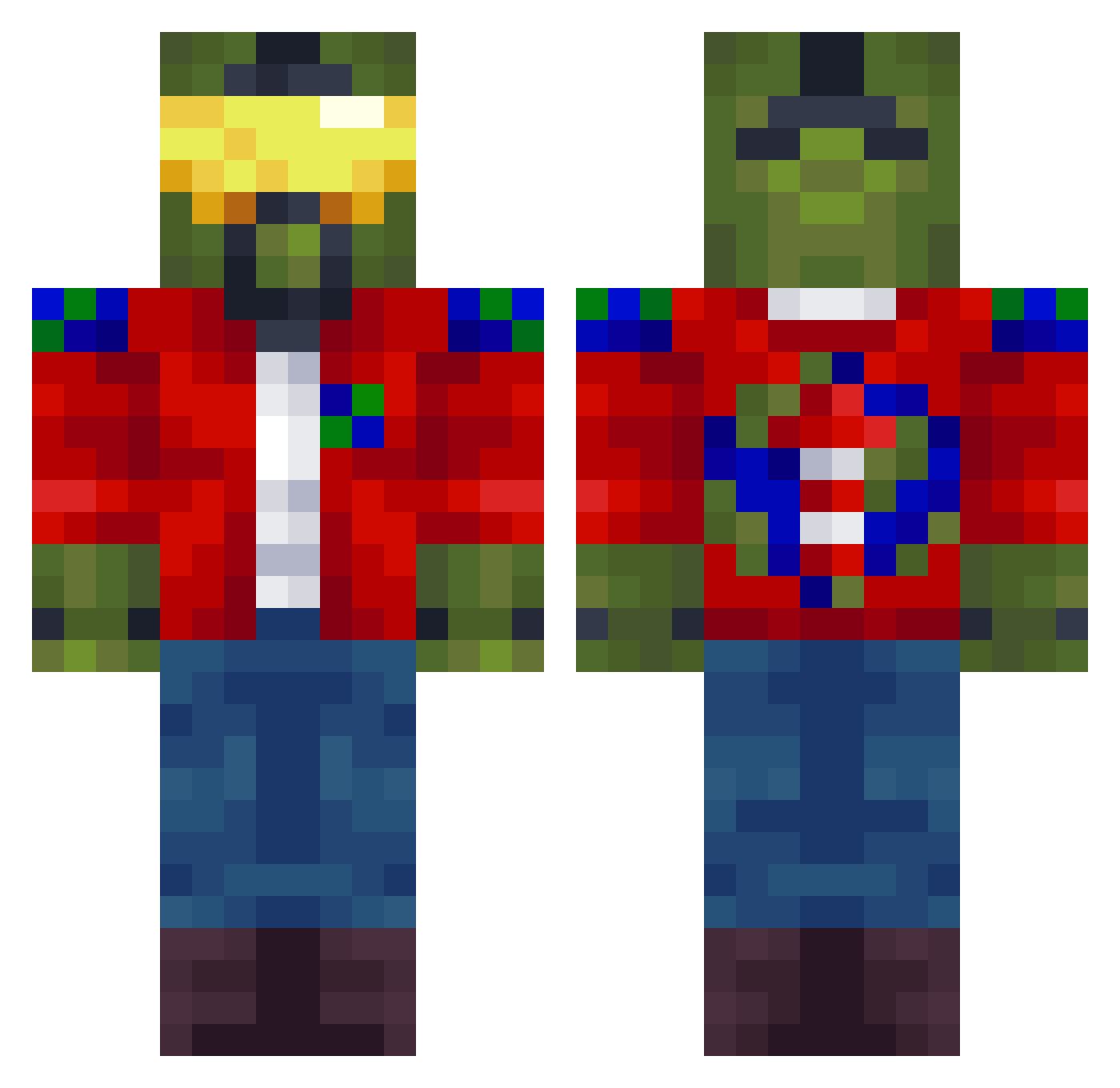 pokeymonjoe Minecraft skin, front and back view