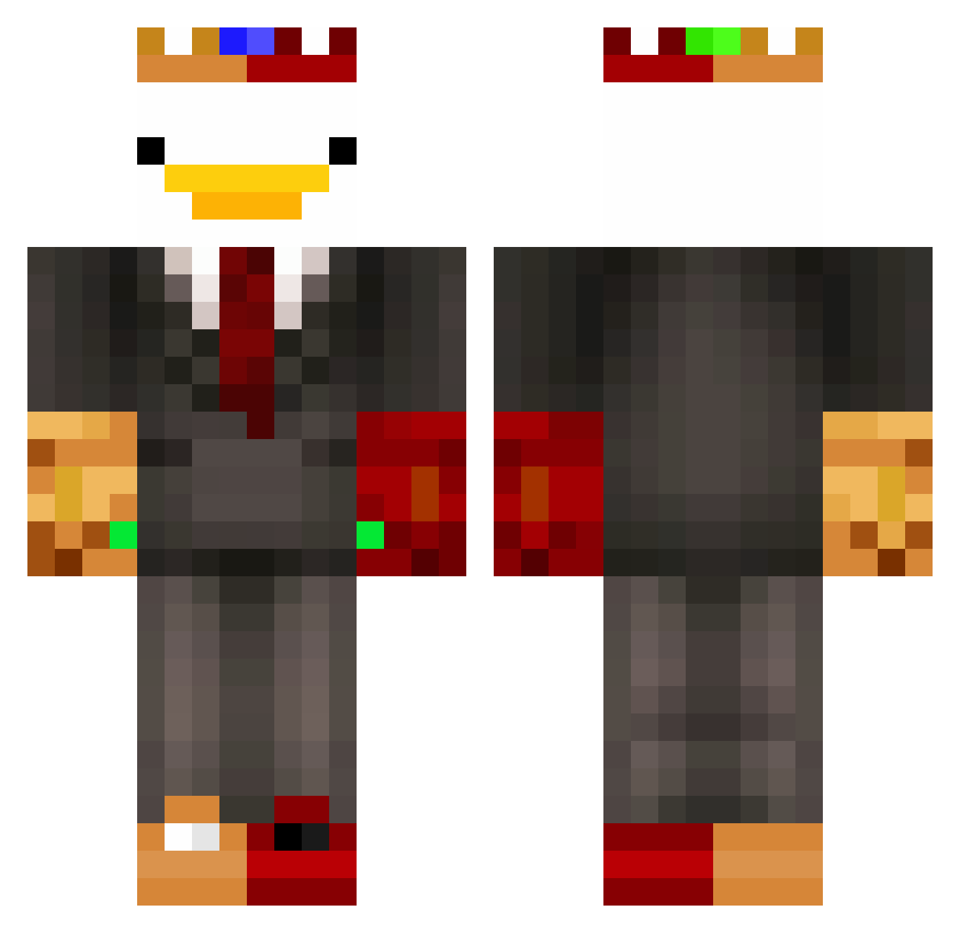iPiery_ Minecraft skin, front and back view