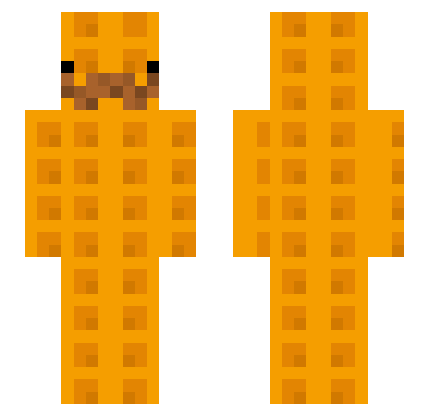 wafflelaw Minecraft skin, front and back view