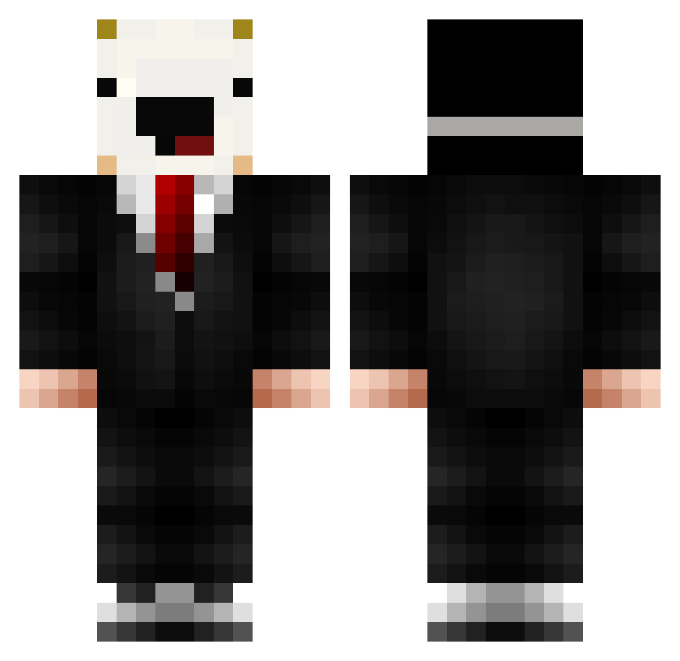 visc0des Minecraft skin, front and back view