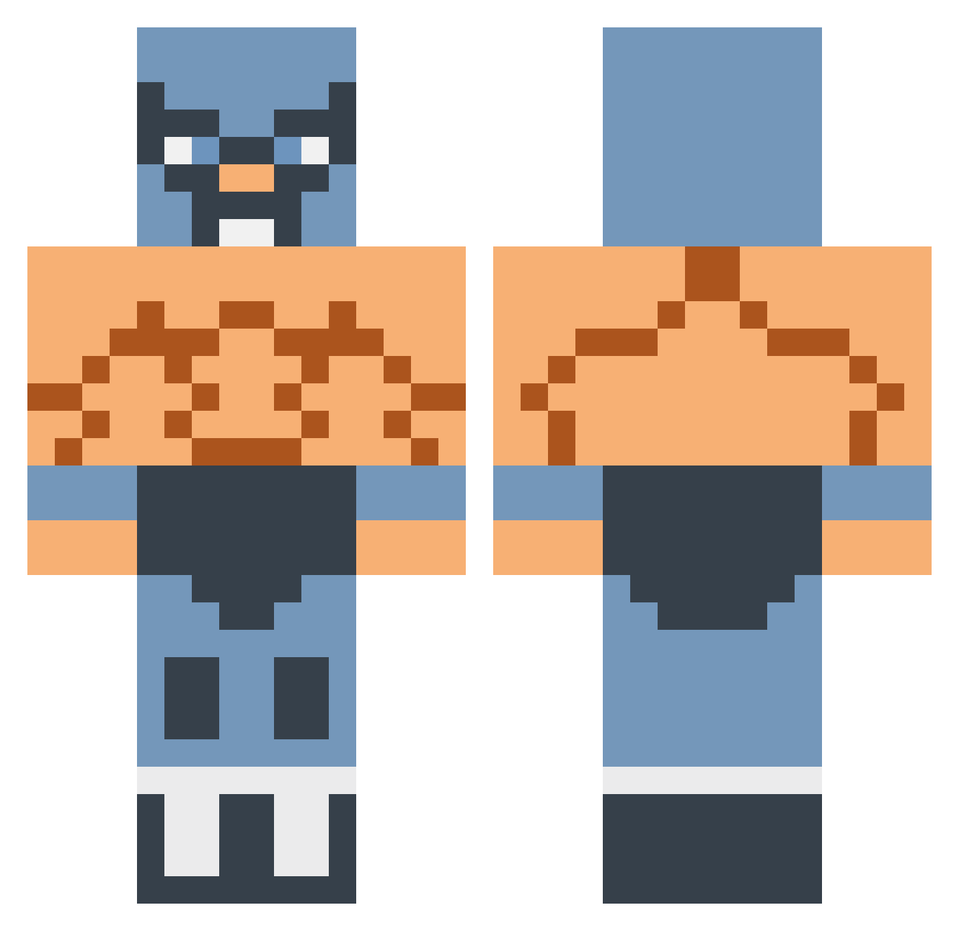 n33dleGFX Minecraft skin, front and back view