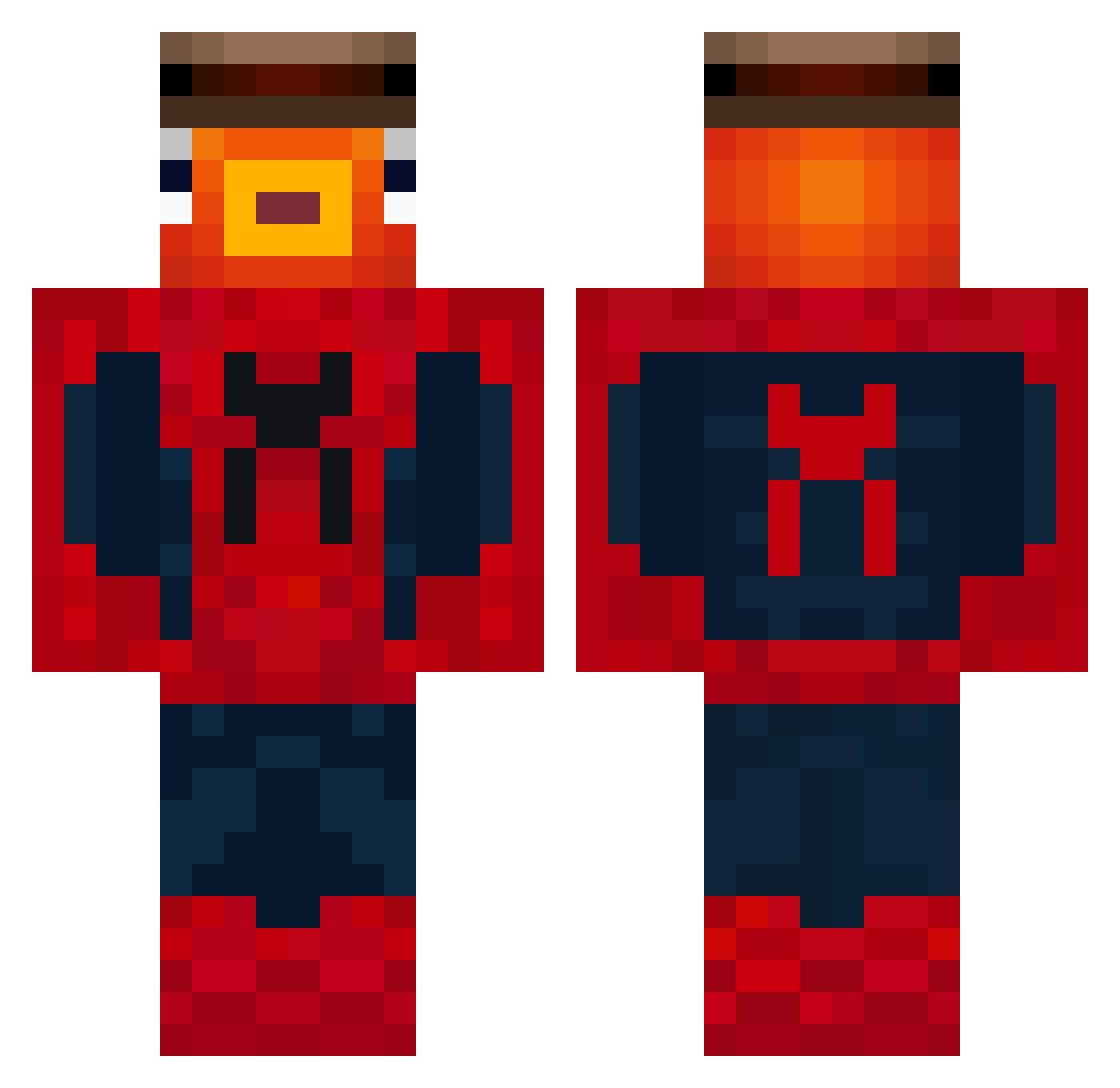 SpOePeD Minecraft skin, front and back view