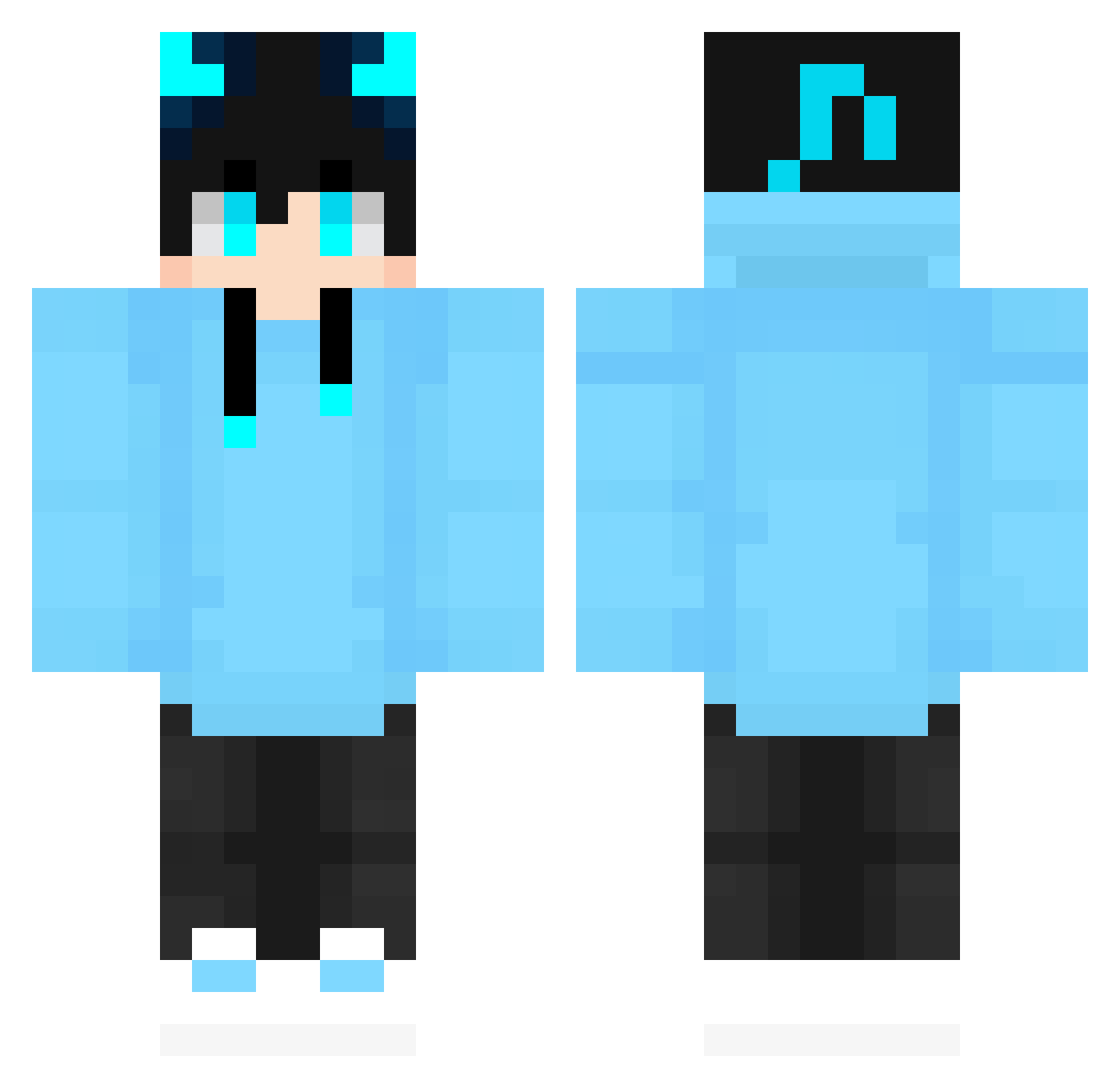 whitemafiaa Minecraft skin, front and back view