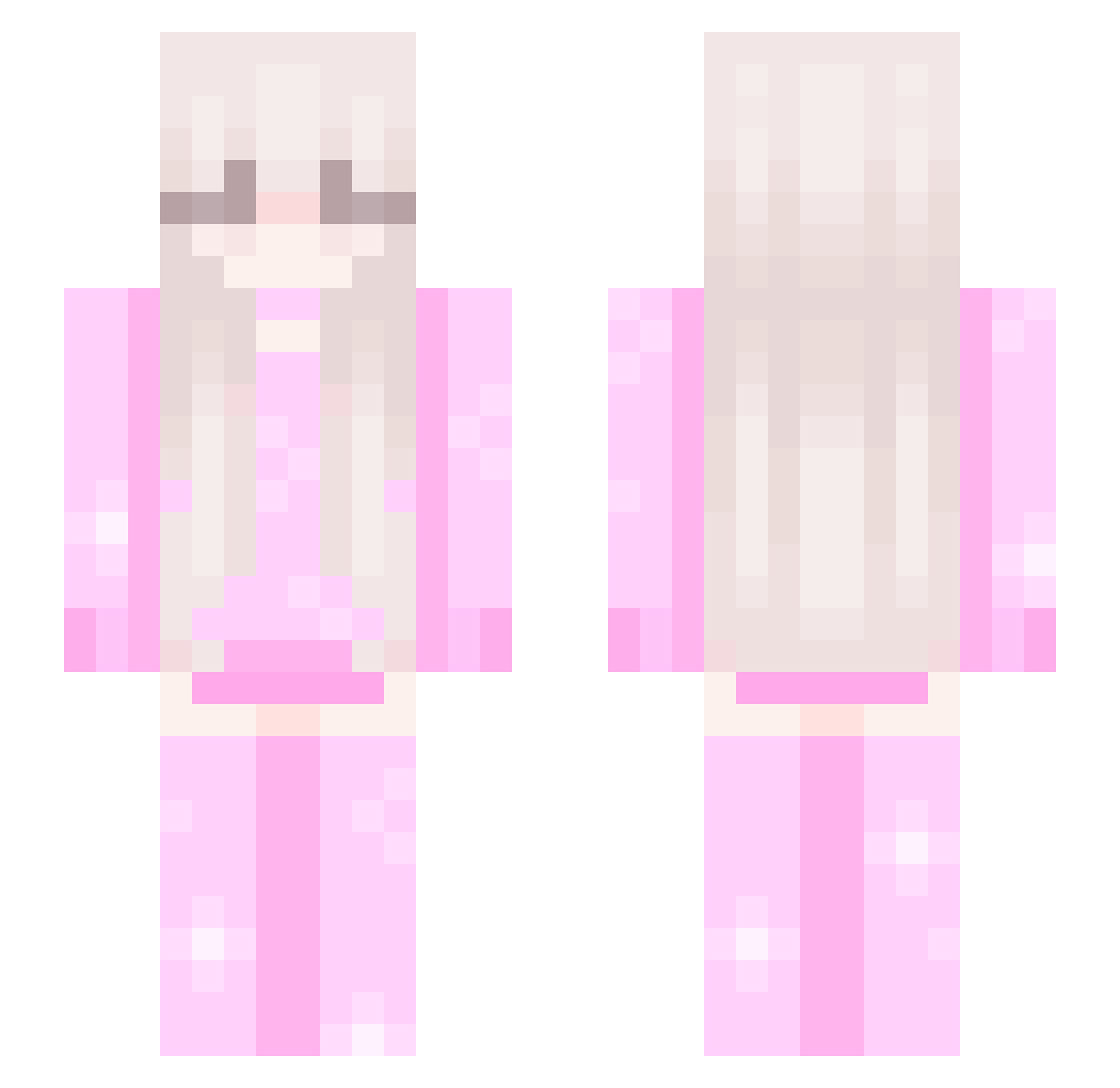 341kd Minecraft skin, front and back view