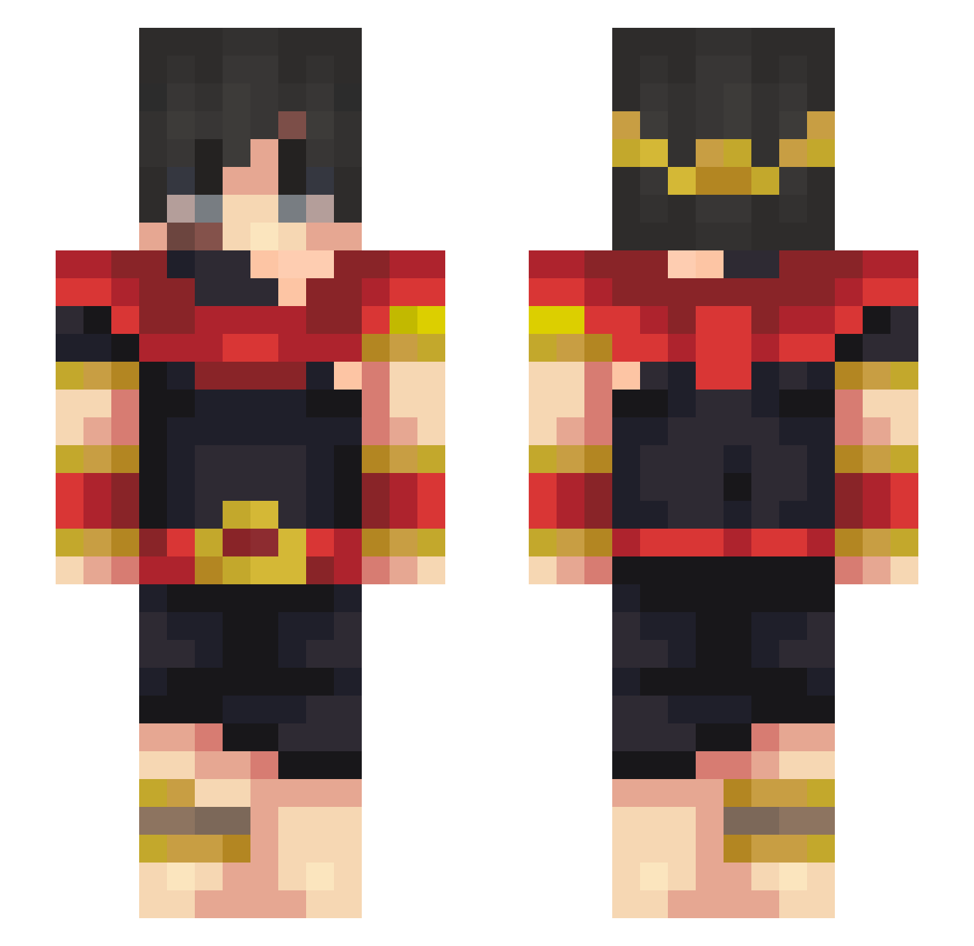 Roman Minecraft skin, front and back view
