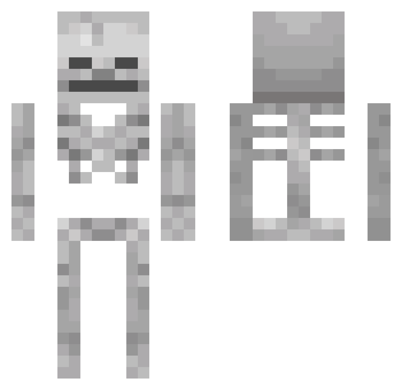 1vyel Minecraft skin, front and back view