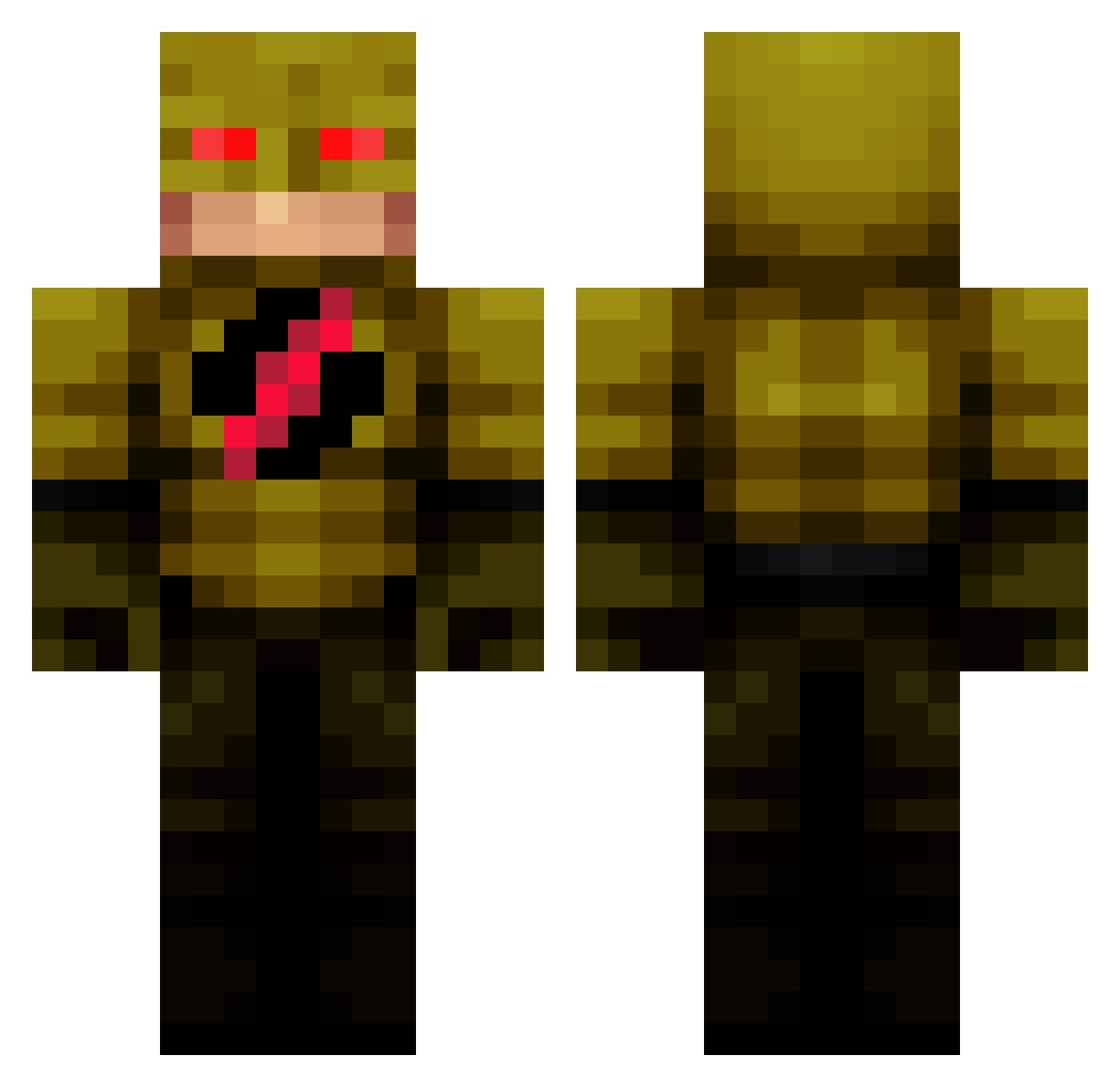 SweetTeaAtomic Minecraft skin, front and back view