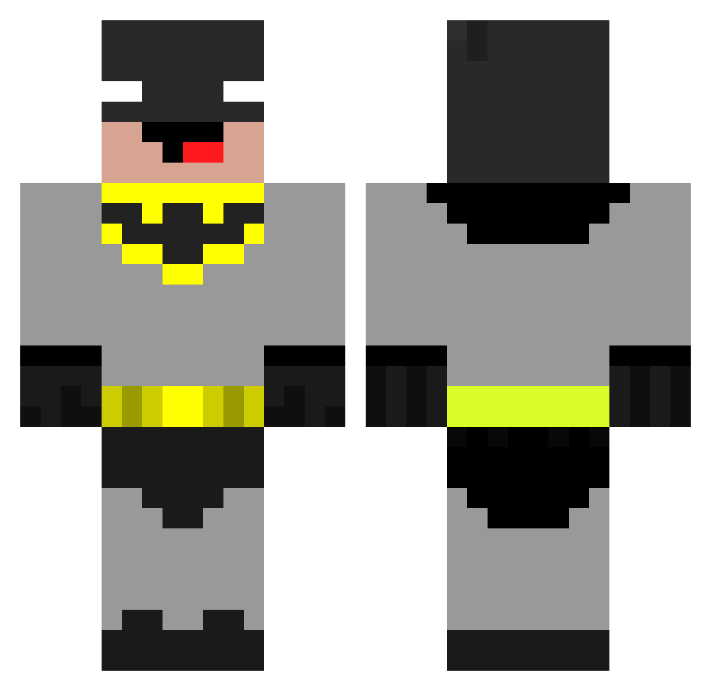 SrNoob120 Minecraft skin, front and back view
