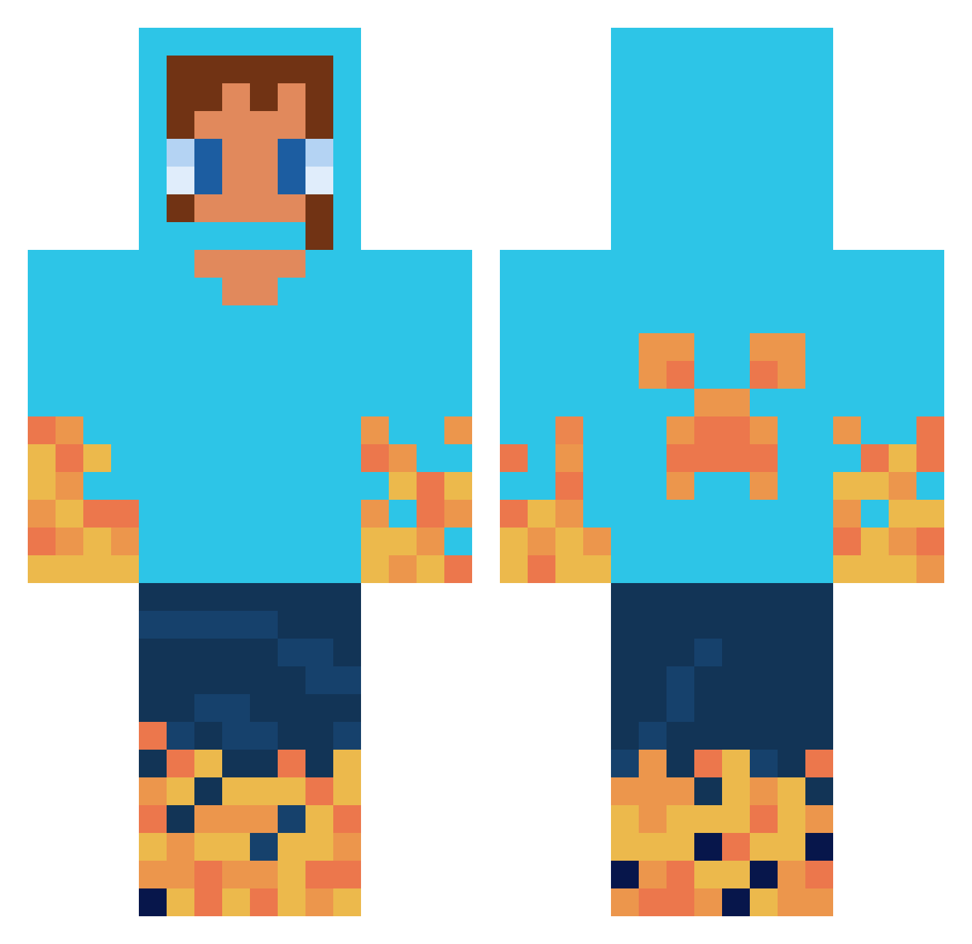 ArtsyFartsyGirl Minecraft skin, front and back view
