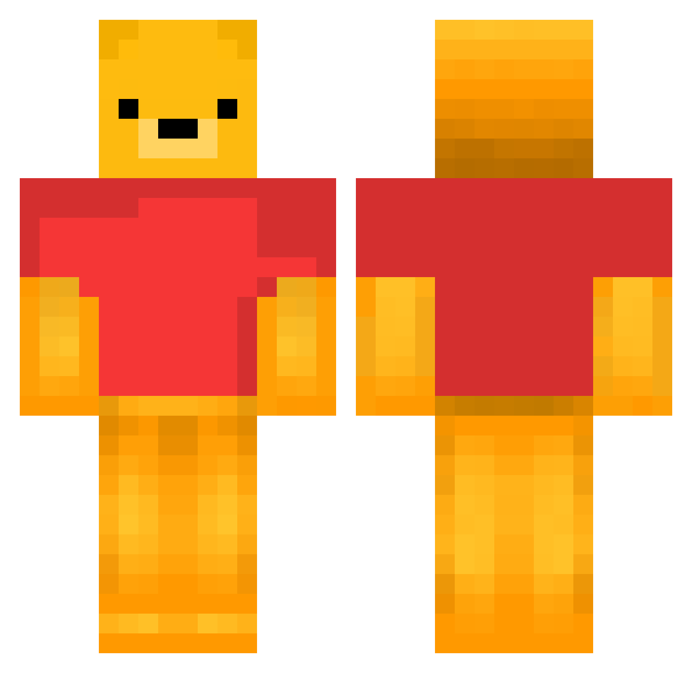 Defiks Minecraft skin, front and back view