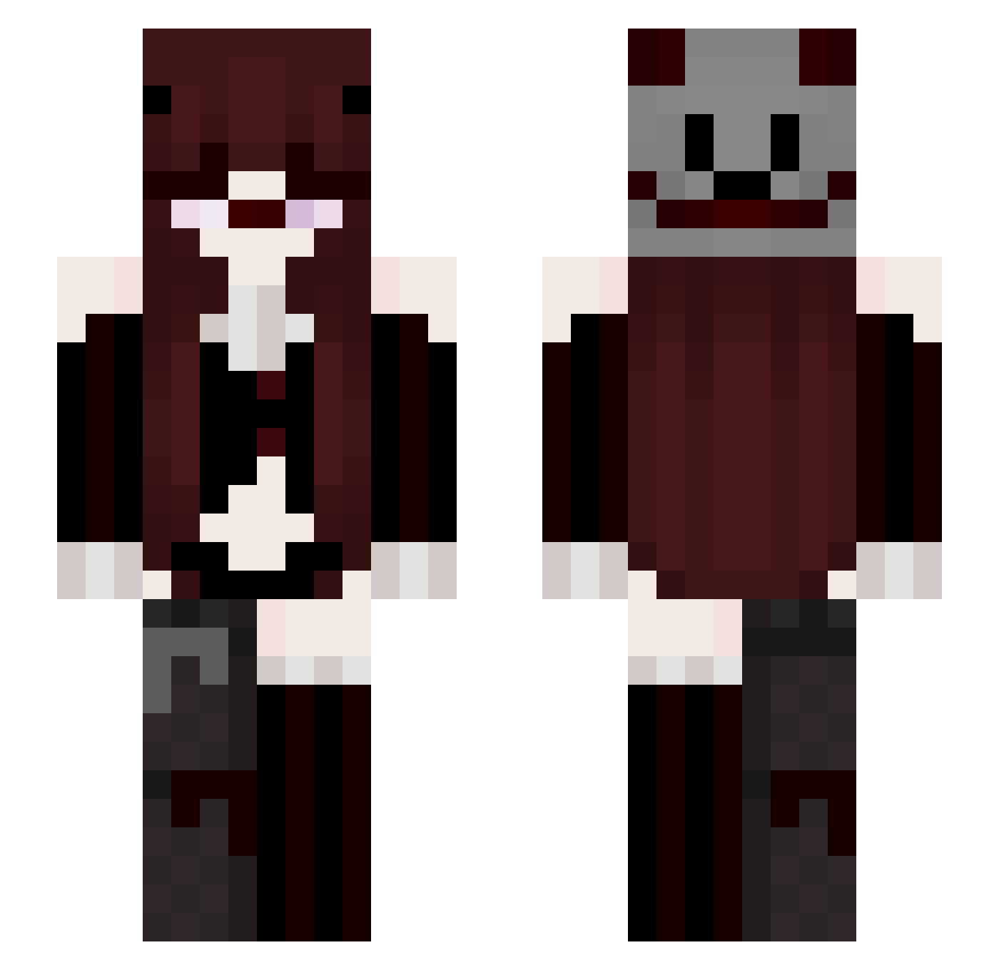 AmAmCo Minecraft skin, front and back view