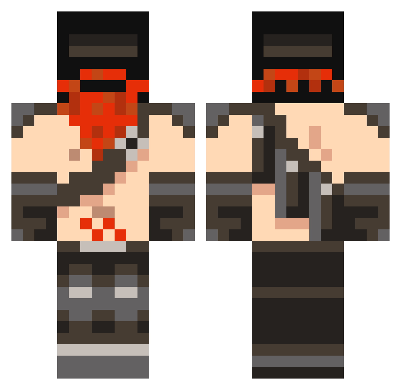 Swiizzle Minecraft skin, front and back view