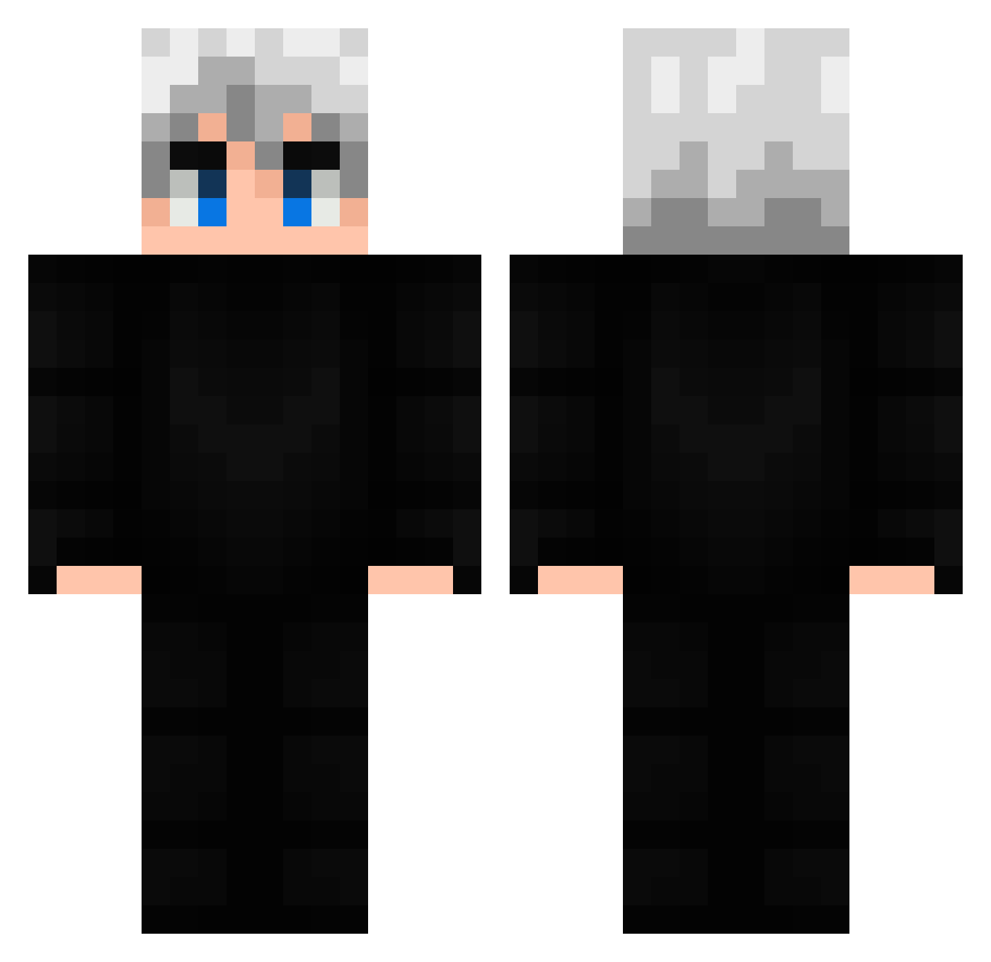 Xyrak Minecraft skin, front and back view